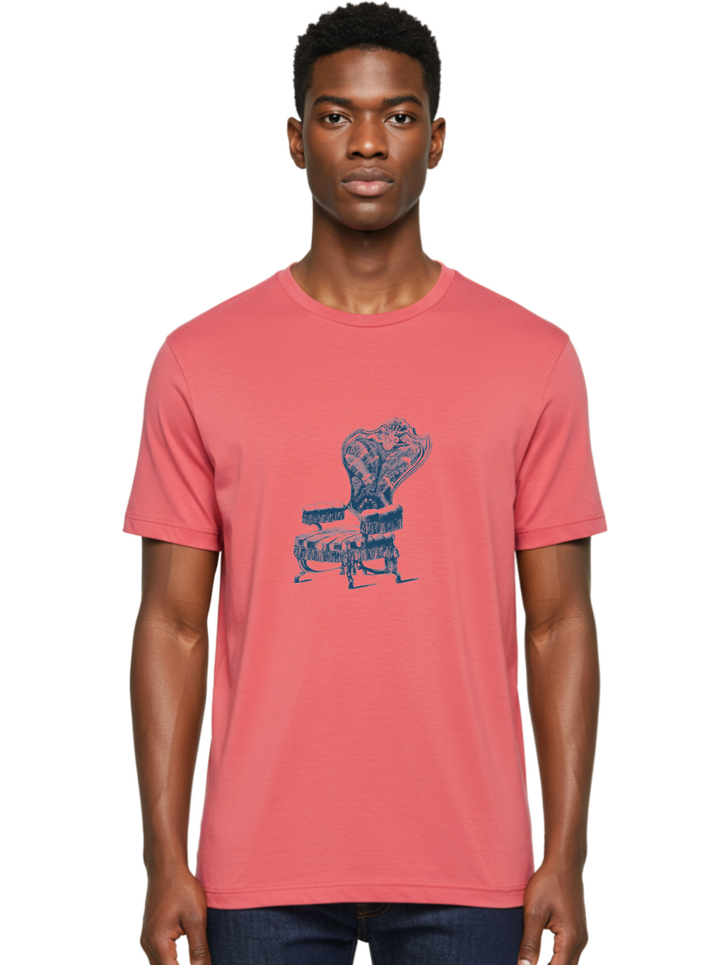 Classic Lounge Chair Men'S Graphic Tee, 100% Cotton, Comfortable Casual Summer Wear, Machine Washable, Luxury Chair, Ornate Design, Intricate Patterns, Regal Furniture, Elegant Decor, Vintage Style, Opulent Interiors, Majestic Seating Aae187