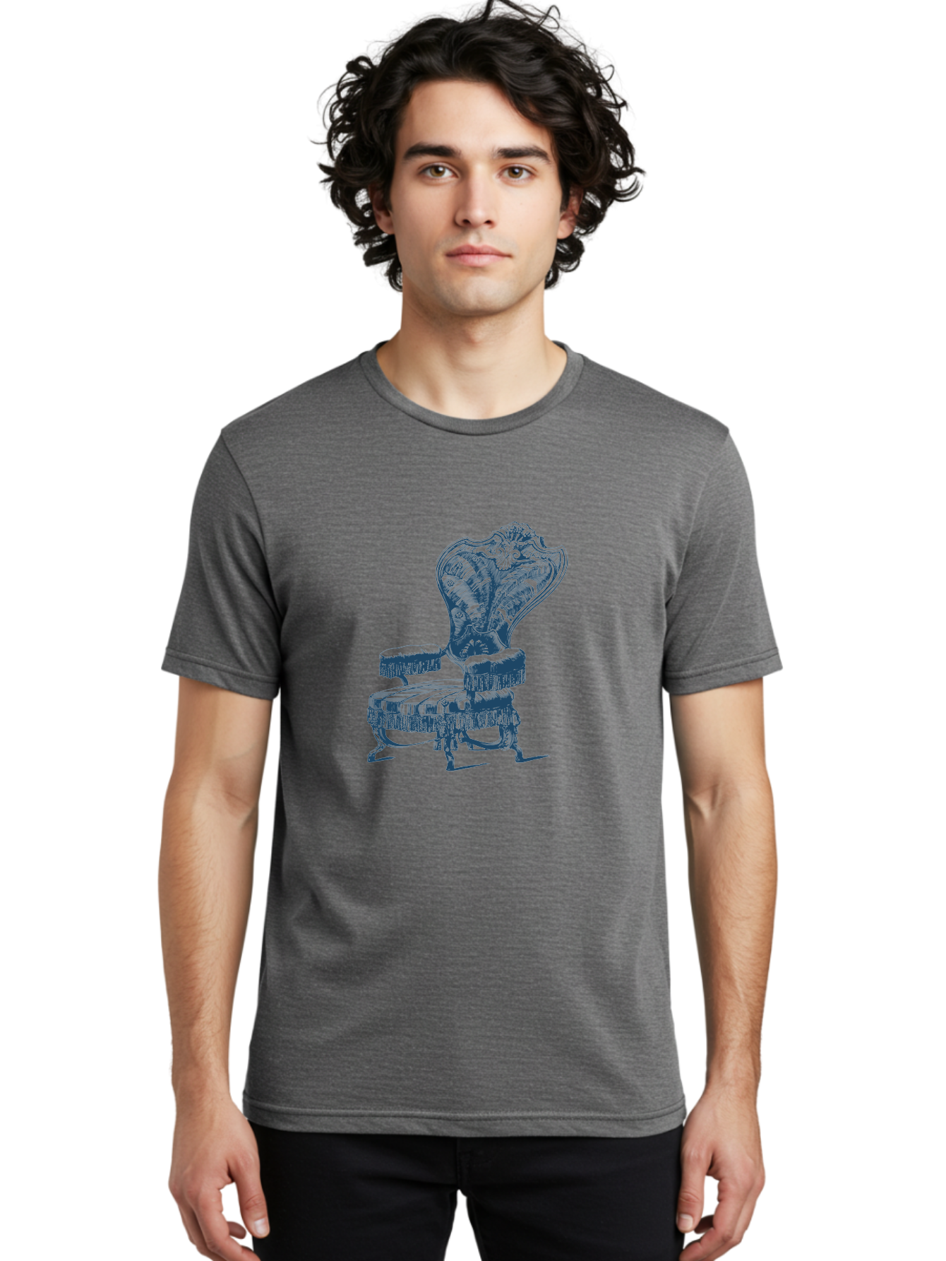Classic Lounge Chair Men'S Graphic Tee, 100% Cotton, Comfortable Casual Summer Wear, Machine Washable, Luxury Chair, Ornate Design, Intricate Patterns, Regal Furniture, Elegant Decor, Vintage Style, Opulent Interiors, Majestic Seating Aae187