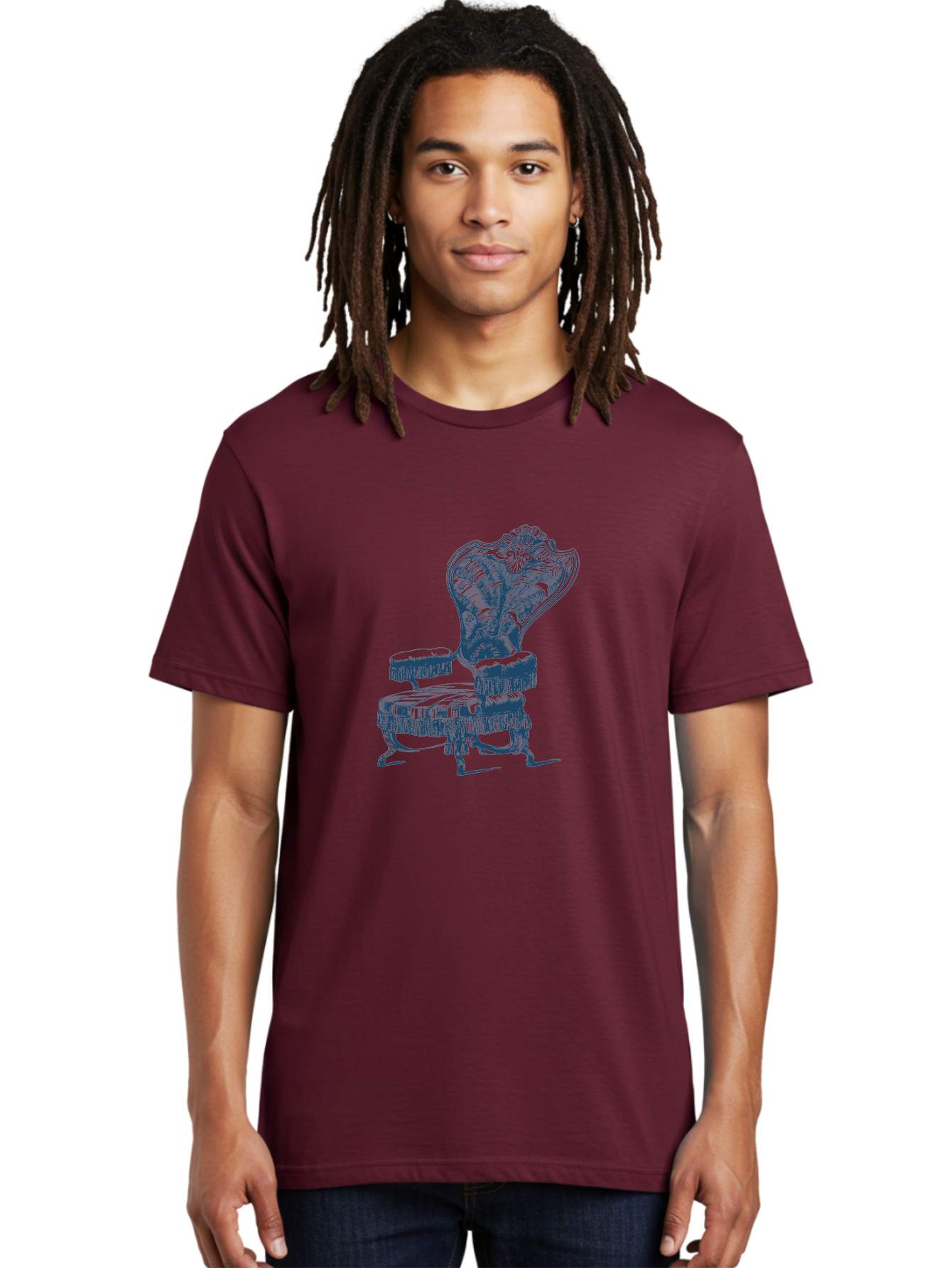 Classic Lounge Chair Men'S Graphic Tee, 100% Cotton, Comfortable Casual Summer Wear, Machine Washable, Luxury Chair, Ornate Design, Intricate Patterns, Regal Furniture, Elegant Decor, Vintage Style, Opulent Interiors, Majestic Seating Aae187