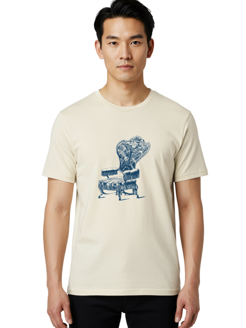 Classic Lounge Chair Men'S Graphic Tee, 100% Cotton, Comfortable Casual Summer Wear, Machine Washable, Luxury Chair, Ornate Design, Intricate Patterns, Regal Furniture, Elegant Decor, Vintage Style, Opulent Interiors, Majestic Seating Aae187