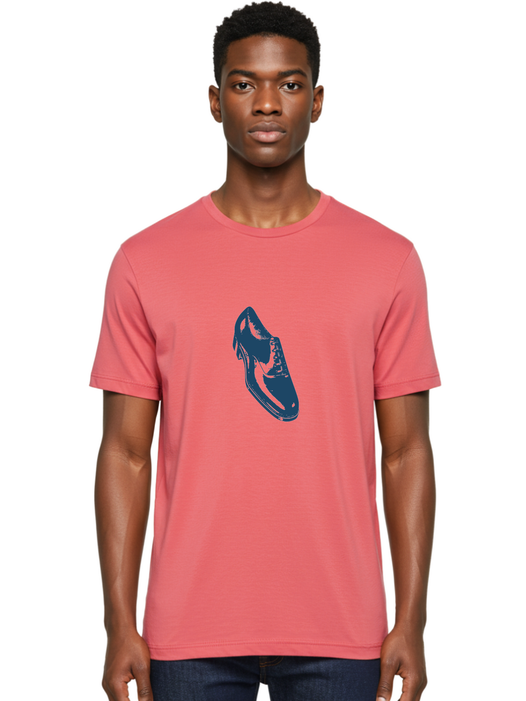 Classic Oxford Dress Shoe Men'S Graphic Tee, 100% Cotton, Comfortable Casual Summer Wear, Machine Washable, Blue Shoe, Footwear Fashion, Shoe Design, Minimalist Style, Modern Footwear, Sleek Design, Casual Wear Aae189