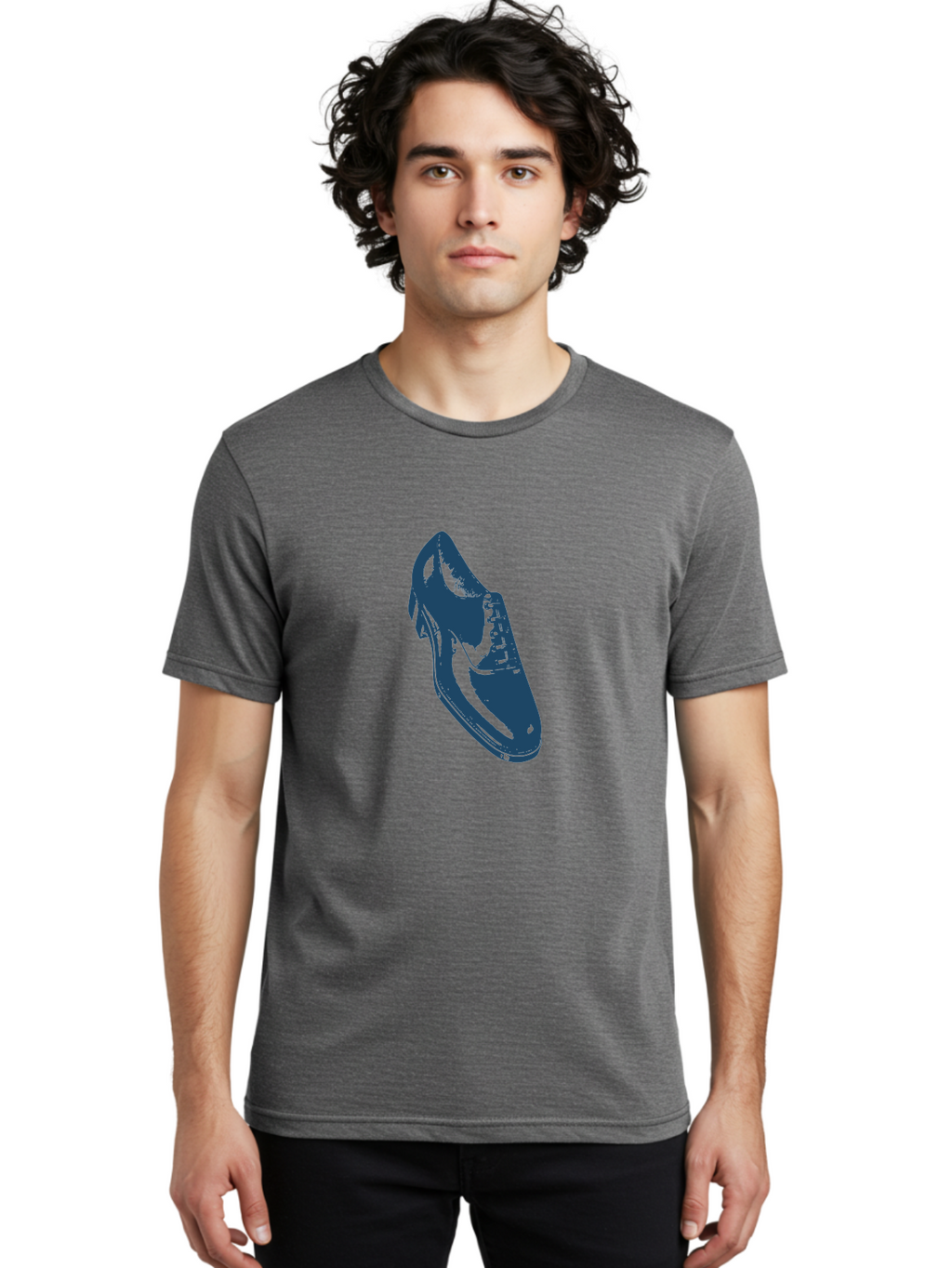 Classic Oxford Dress Shoe Men'S Graphic Tee, 100% Cotton, Comfortable Casual Summer Wear, Machine Washable, Blue Shoe, Footwear Fashion, Shoe Design, Minimalist Style, Modern Footwear, Sleek Design, Casual Wear Aae189