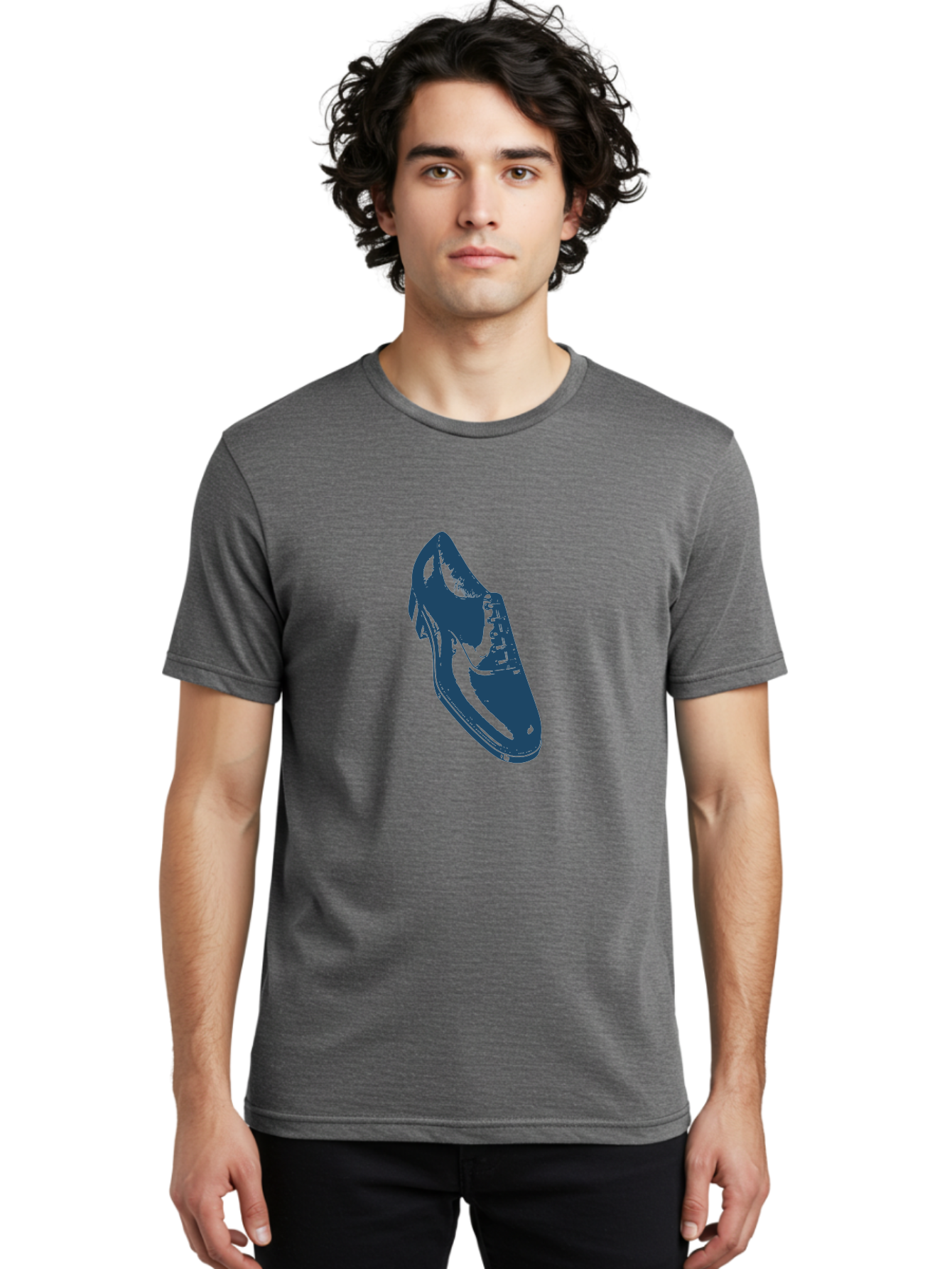 Classic Oxford Dress Shoe Men'S Graphic Tee, 100% Cotton, Comfortable Casual Summer Wear, Machine Washable, Blue Shoe, Footwear Fashion, Shoe Design, Minimalist Style, Modern Footwear, Sleek Design, Casual Wear Aae189