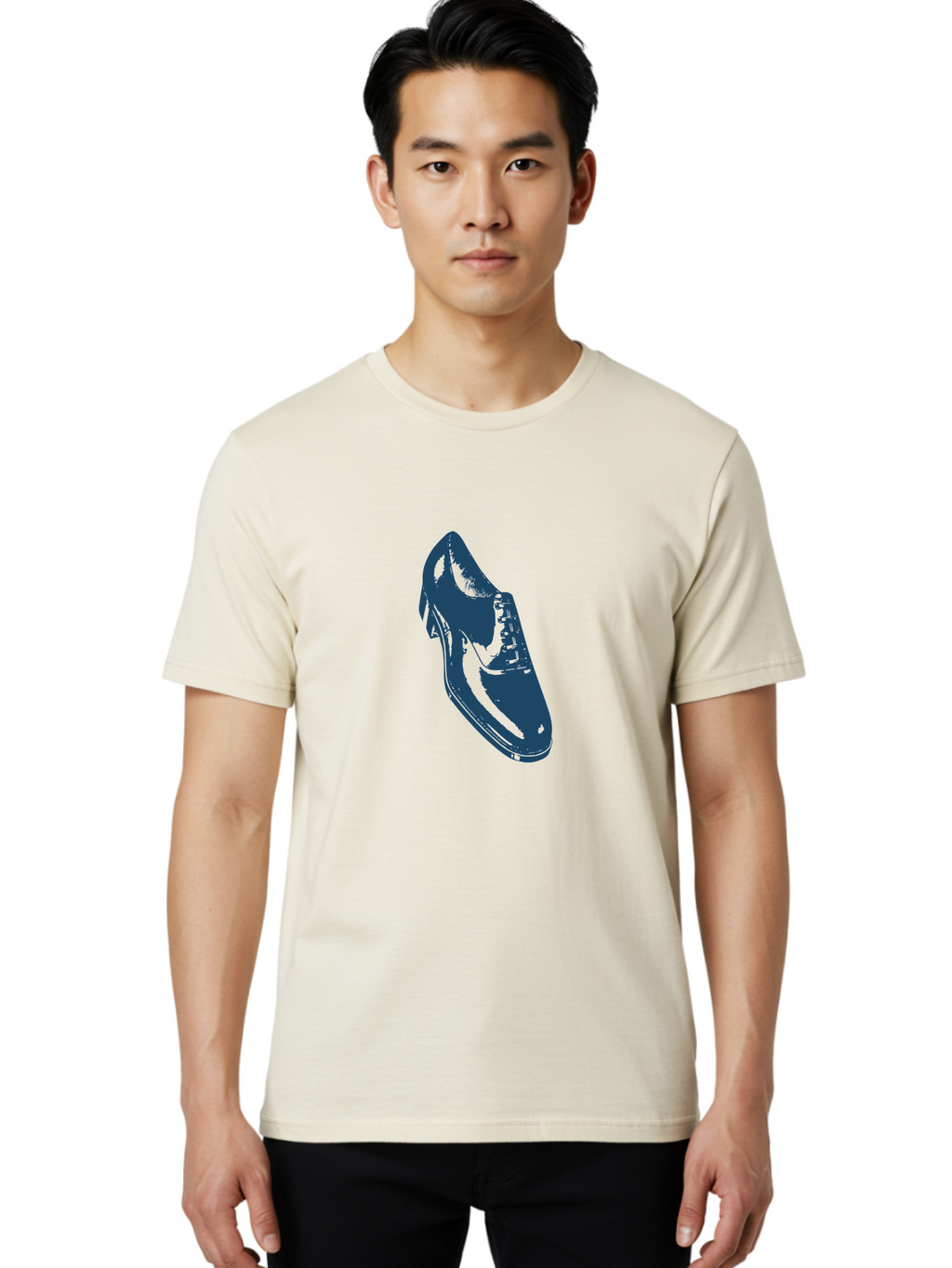Classic Oxford Dress Shoe Men'S Graphic Tee, 100% Cotton, Comfortable Casual Summer Wear, Machine Washable, Blue Shoe, Footwear Fashion, Shoe Design, Minimalist Style, Modern Footwear, Sleek Design, Casual Wear Aae189