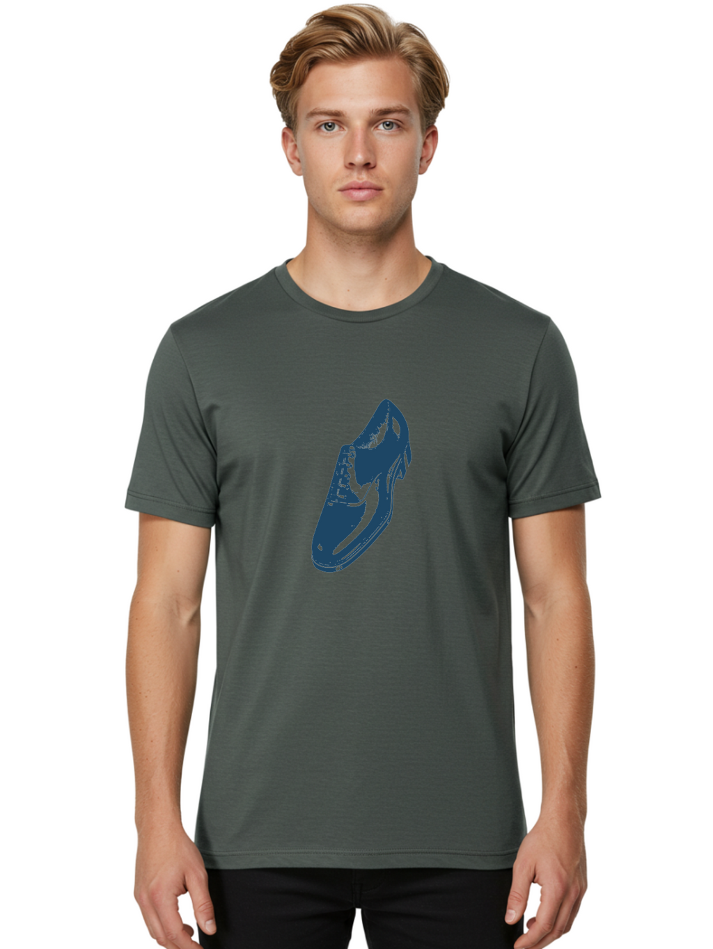 Classic Oxford Dress Shoe 2 Men'S Graphic Tee, 100% Cotton, Comfortable Casual Summer Wear, Machine Washable, Blue Shoes, Athletic Footwear, Sneaker Design, Fashion Accessory, Modern Style, Minimalist Graphic, Streetwear, Casual Wear Aae190