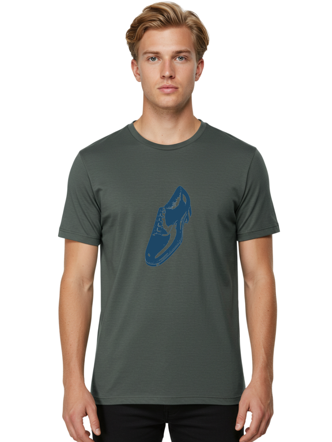 Classic Oxford Dress Shoe 2 Men'S Graphic Tee, 100% Cotton, Comfortable Casual Summer Wear, Machine Washable, Blue Shoes, Athletic Footwear, Sneaker Design, Fashion Accessory, Modern Style, Minimalist Graphic, Streetwear, Casual Wear Aae190