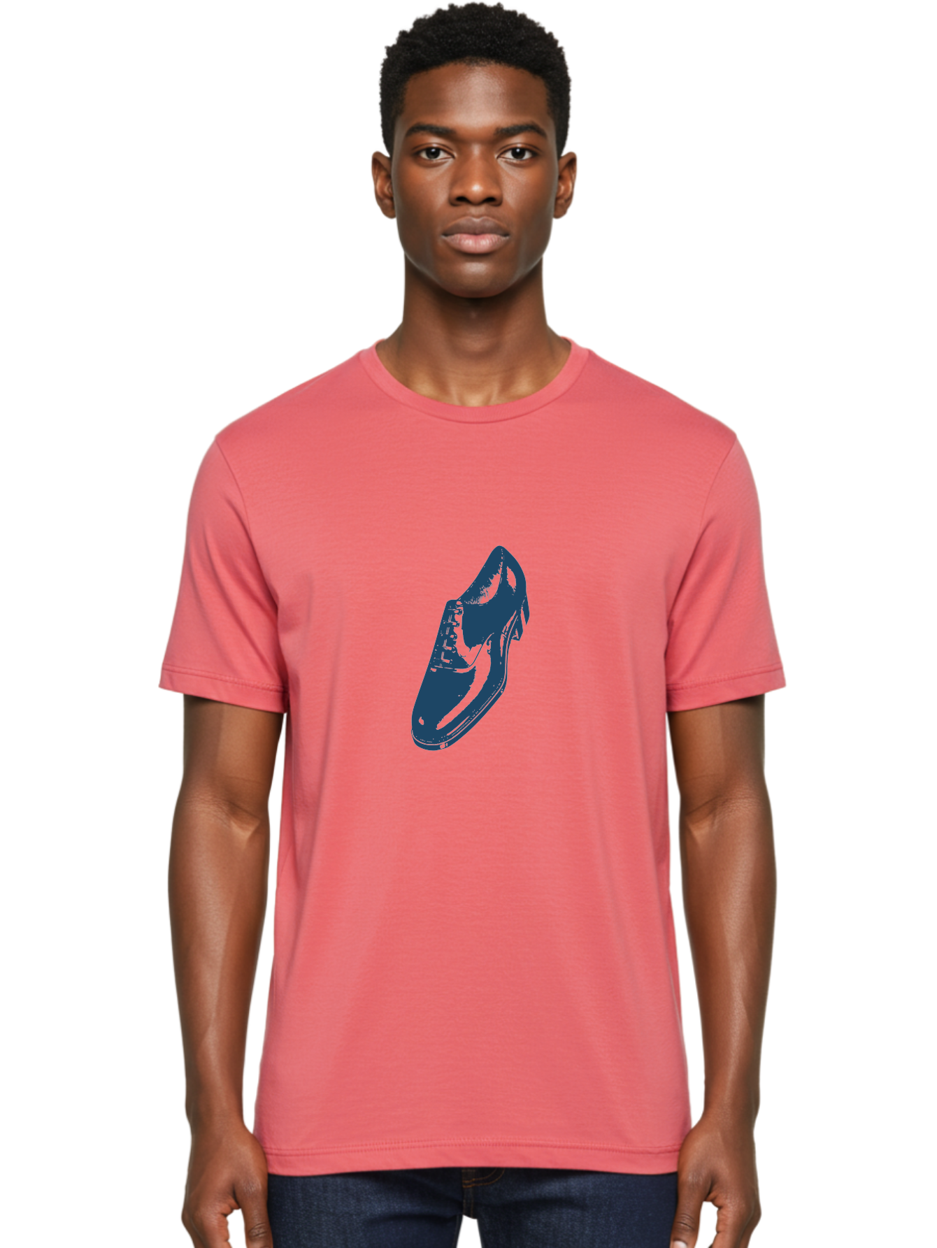 Classic Oxford Dress Shoe 2 Men'S Graphic Tee, 100% Cotton, Comfortable Casual Summer Wear, Machine Washable, Blue Shoes, Athletic Footwear, Sneaker Design, Fashion Accessory, Modern Style, Minimalist Graphic, Streetwear, Casual Wear Aae190