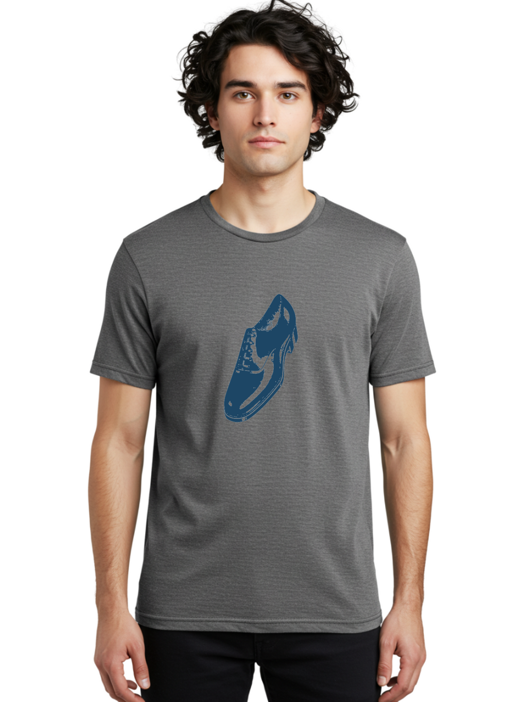 Classic Oxford Dress Shoe 2 Men'S Graphic Tee, 100% Cotton, Comfortable Casual Summer Wear, Machine Washable, Blue Shoes, Athletic Footwear, Sneaker Design, Fashion Accessory, Modern Style, Minimalist Graphic, Streetwear, Casual Wear Aae190
