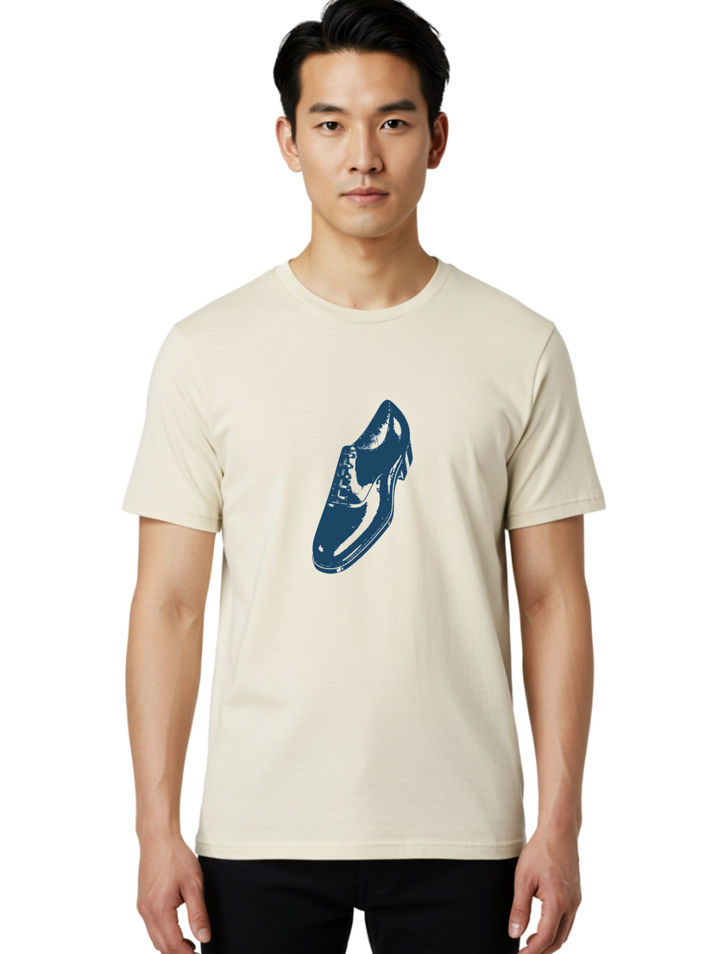 Classic Oxford Dress Shoe 2 Men'S Graphic Tee, 100% Cotton, Comfortable Casual Summer Wear, Machine Washable, Blue Shoes, Athletic Footwear, Sneaker Design, Fashion Accessory, Modern Style, Minimalist Graphic, Streetwear, Casual Wear Aae190