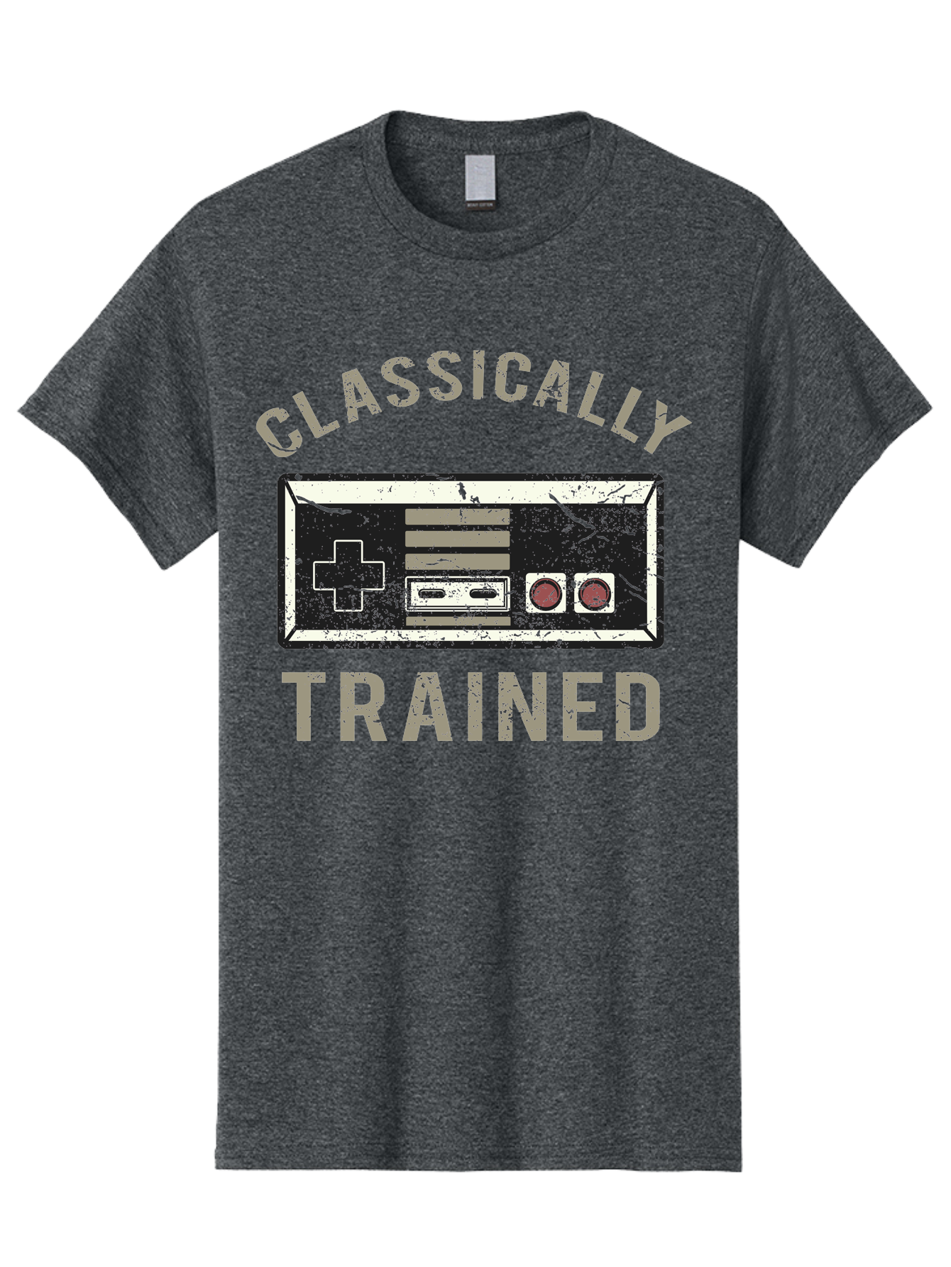Classically Trained Distressed -Men Men'S Graphic Tee, 100% Cotton, Comfortable Casual Summer Wear, Machine Washable, Retro Video Game Controller, Vintage Gaming, Classic Games, Nostalgic Design, Retro Aesthetic, Gaming Nostalgia, Aae194