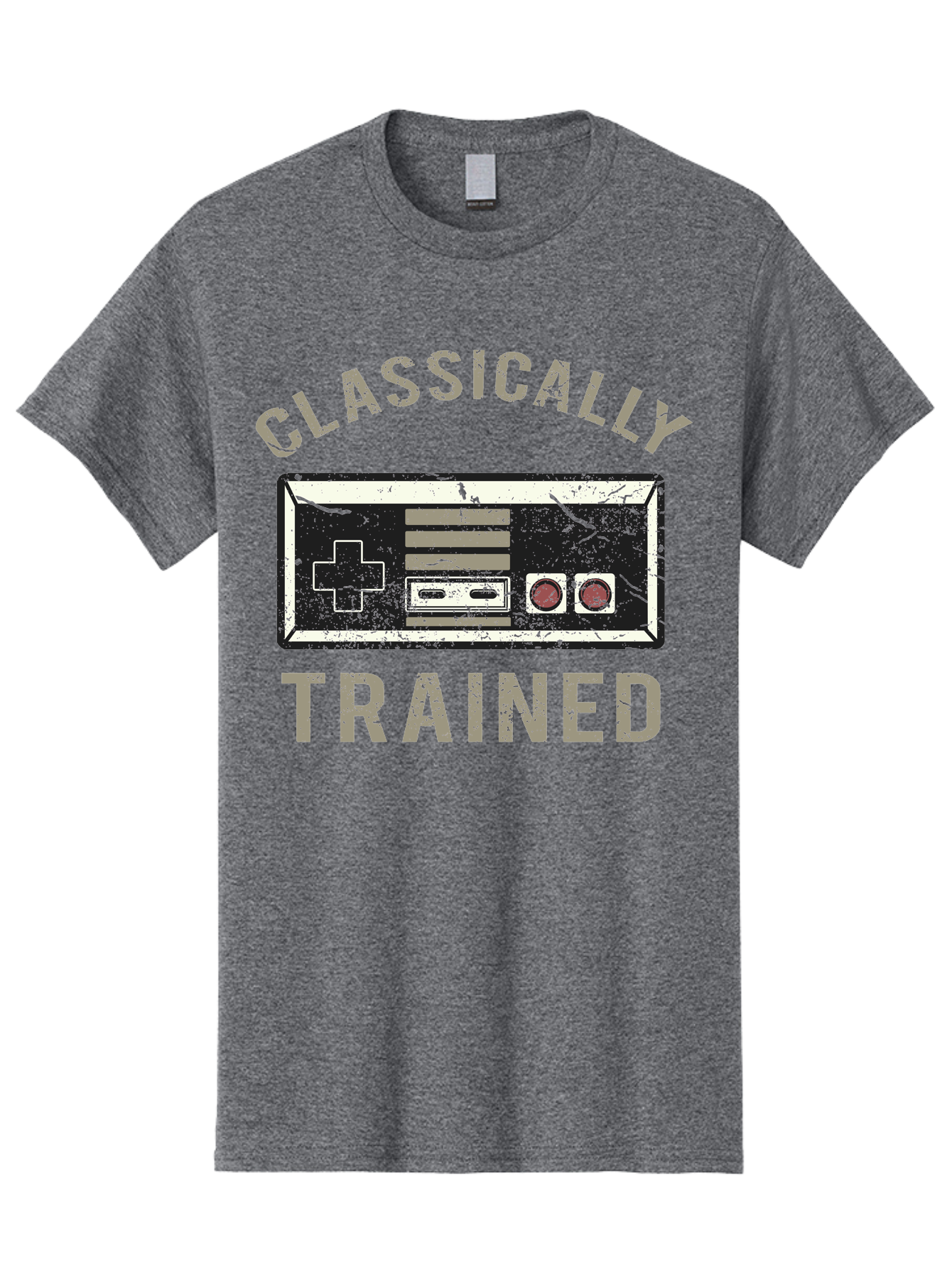 Classically Trained Distressed -Men Men'S Graphic Tee, 100% Cotton, Comfortable Casual Summer Wear, Machine Washable, Retro Video Game Controller, Vintage Gaming, Classic Games, Nostalgic Design, Retro Aesthetic, Gaming Nostalgia, Aae194
