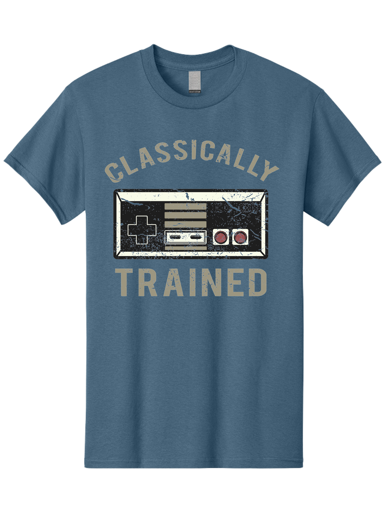 Classically Trained Distressed -Men Men'S Graphic Tee, 100% Cotton, Comfortable Casual Summer Wear, Machine Washable, Retro Video Game Controller, Vintage Gaming, Classic Games, Nostalgic Design, Retro Aesthetic, Gaming Nostalgia, Aae194