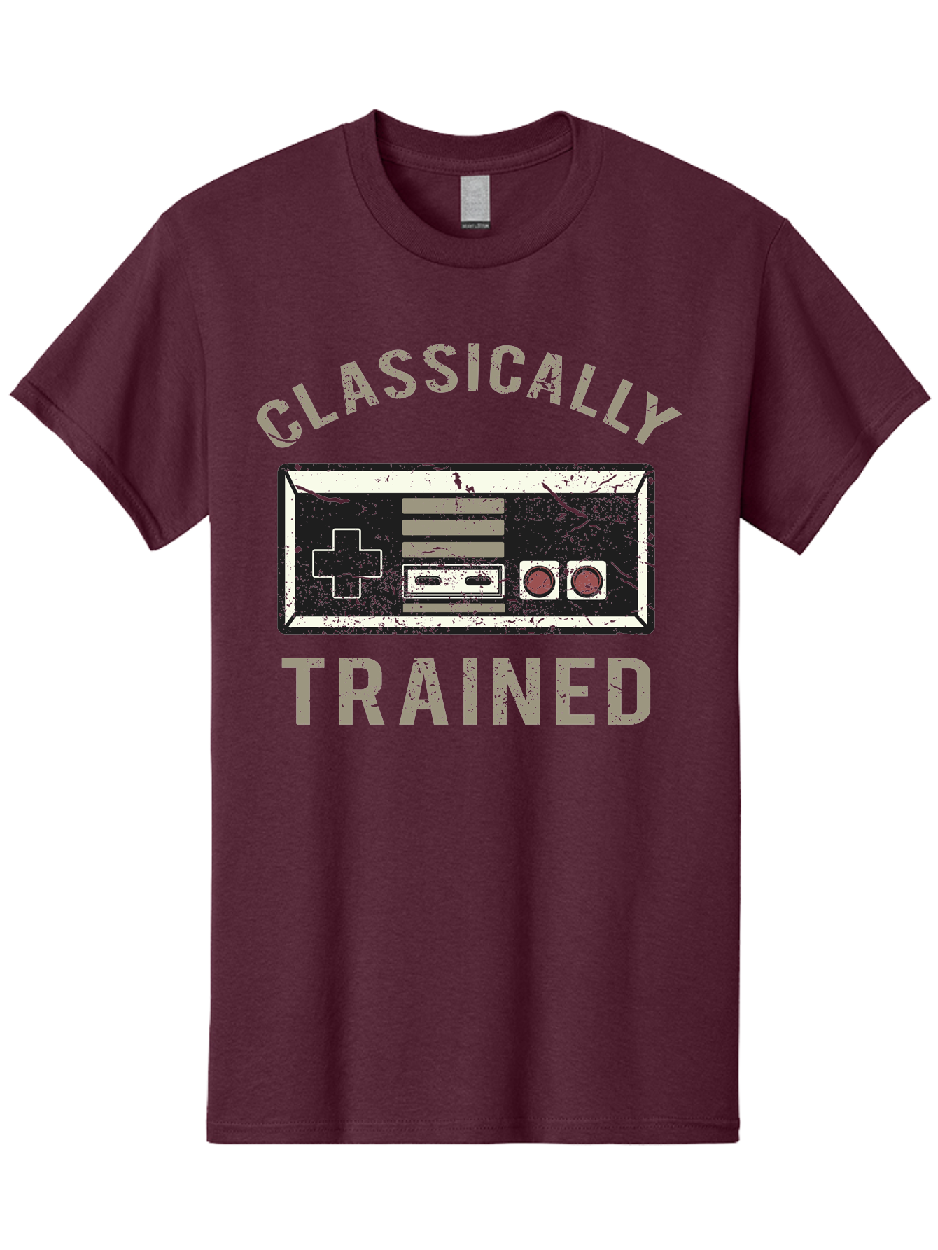 Classically Trained Distressed -Men Men'S Graphic Tee, 100% Cotton, Comfortable Casual Summer Wear, Machine Washable, Retro Video Game Controller, Vintage Gaming, Classic Games, Nostalgic Design, Retro Aesthetic, Gaming Nostalgia, Aae194