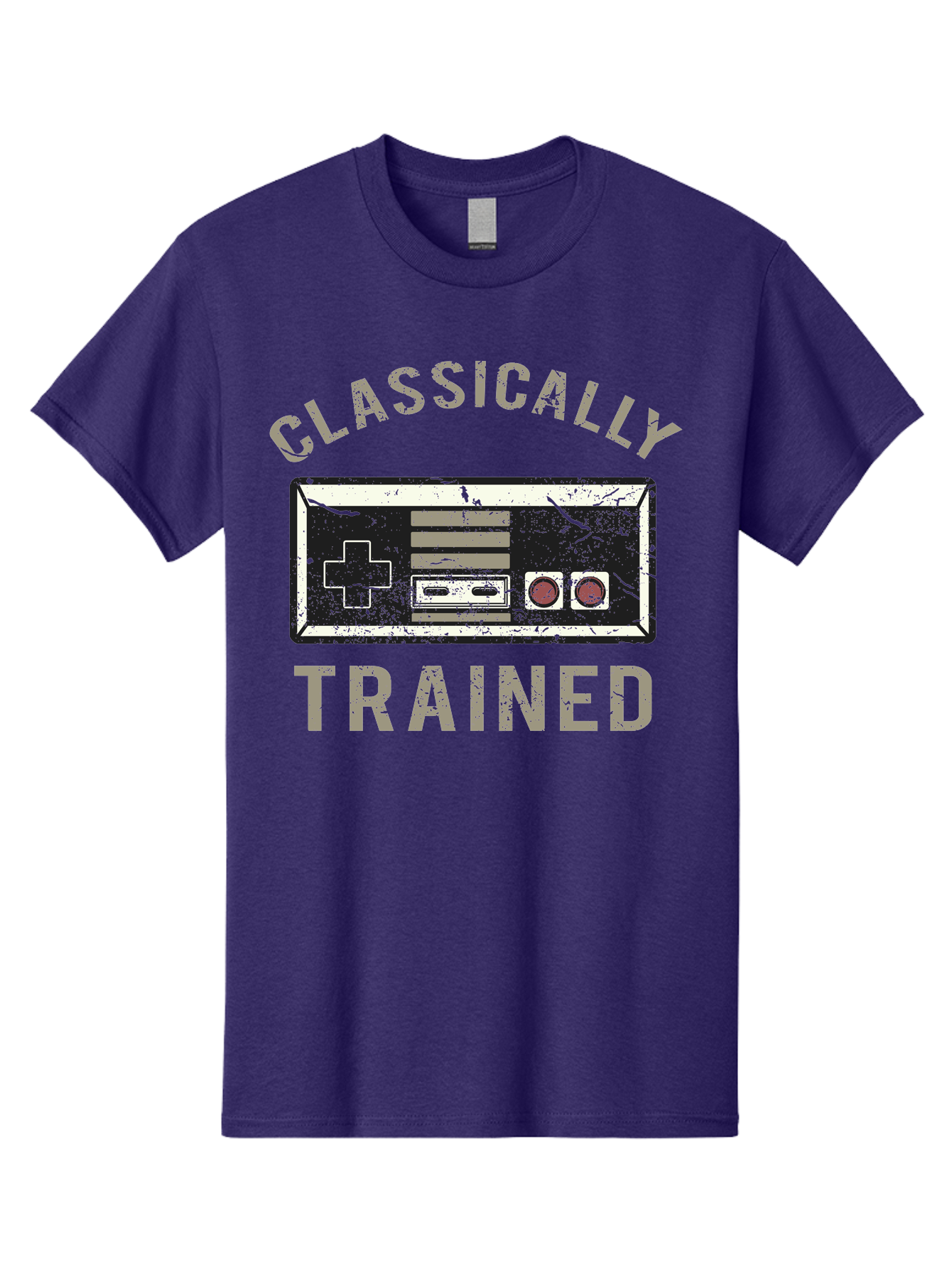 Classically Trained Distressed -Men Men'S Graphic Tee, 100% Cotton, Comfortable Casual Summer Wear, Machine Washable, Retro Video Game Controller, Vintage Gaming, Classic Games, Nostalgic Design, Retro Aesthetic, Gaming Nostalgia, Aae194
