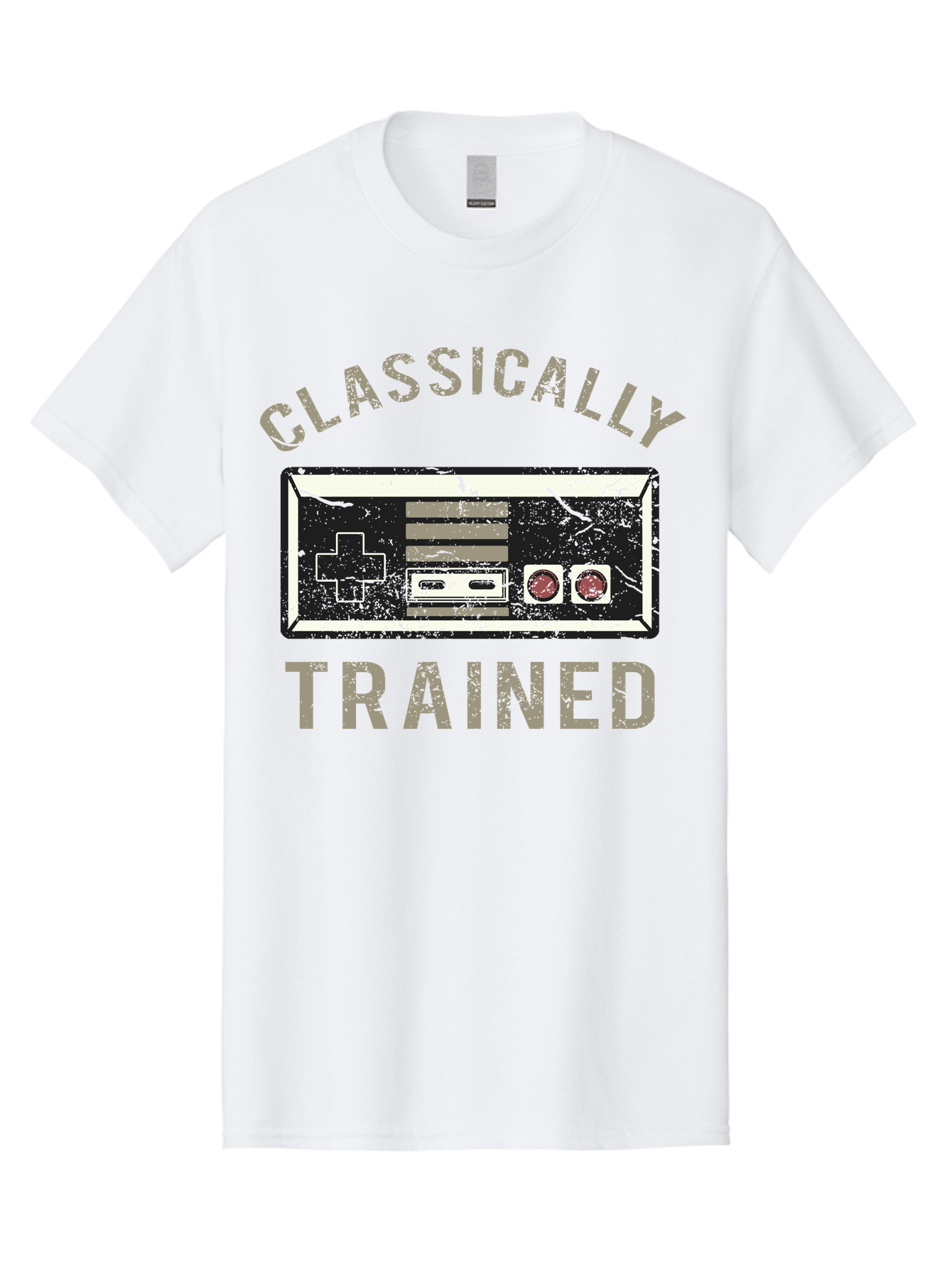 Classically Trained Distressed -Men Men'S Graphic Tee, 100% Cotton, Comfortable Casual Summer Wear, Machine Washable, Retro Video Game Controller, Vintage Gaming, Classic Games, Nostalgic Design, Retro Aesthetic, Gaming Nostalgia, Aae194