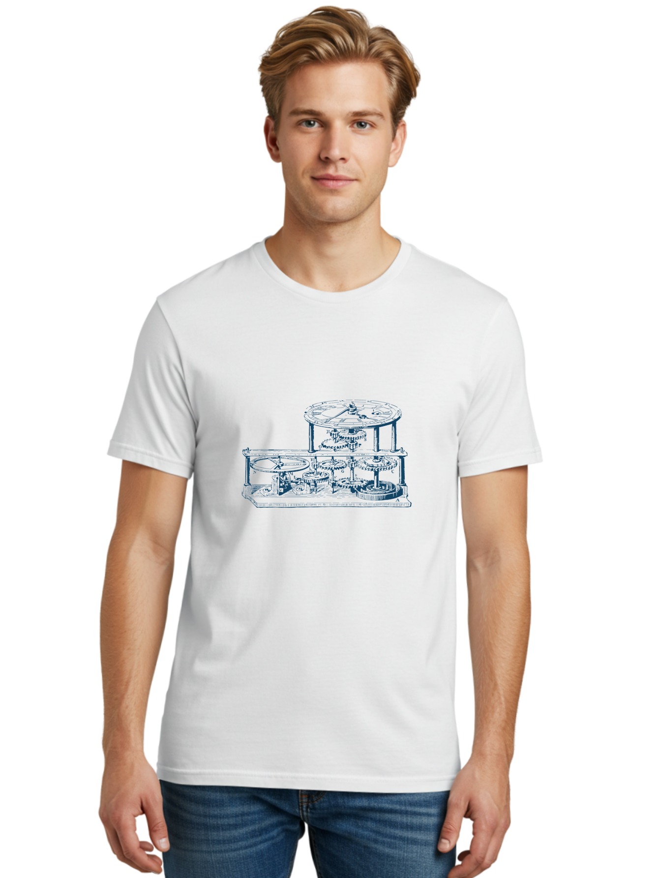 Clocksmith Theory Men'S Graphic Tee, 100% Cotton, Comfortable Casual Summer Wear, Machine Washable, Clockwork Gears, Mechanical Parts, Intricate Design, Watchmaker'S Art, Horology, Precision Engineering, Mechanical Clock, Timekeeping Device, Aae195