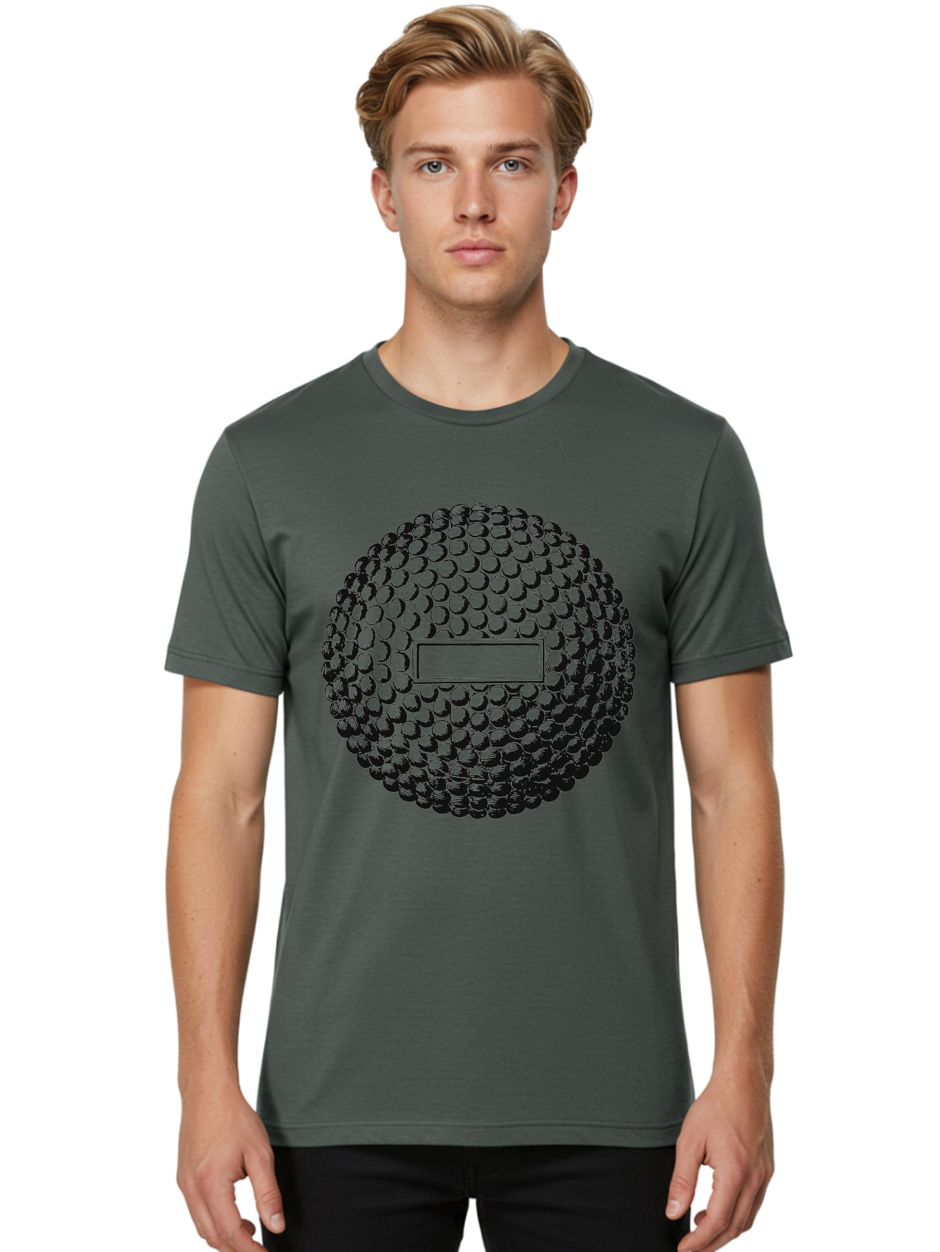 Clubshot Men'S Graphic Tee, 100% Cotton, Comfortable Casual Summer Wear, Machine Washable, Golf Ball, Textured Surface, Dimpled Pattern, Blank Label, Rectangular Shape, 3D Illustration, Graphic Design Element, Sports Imagery, Placeholder Text Aae196