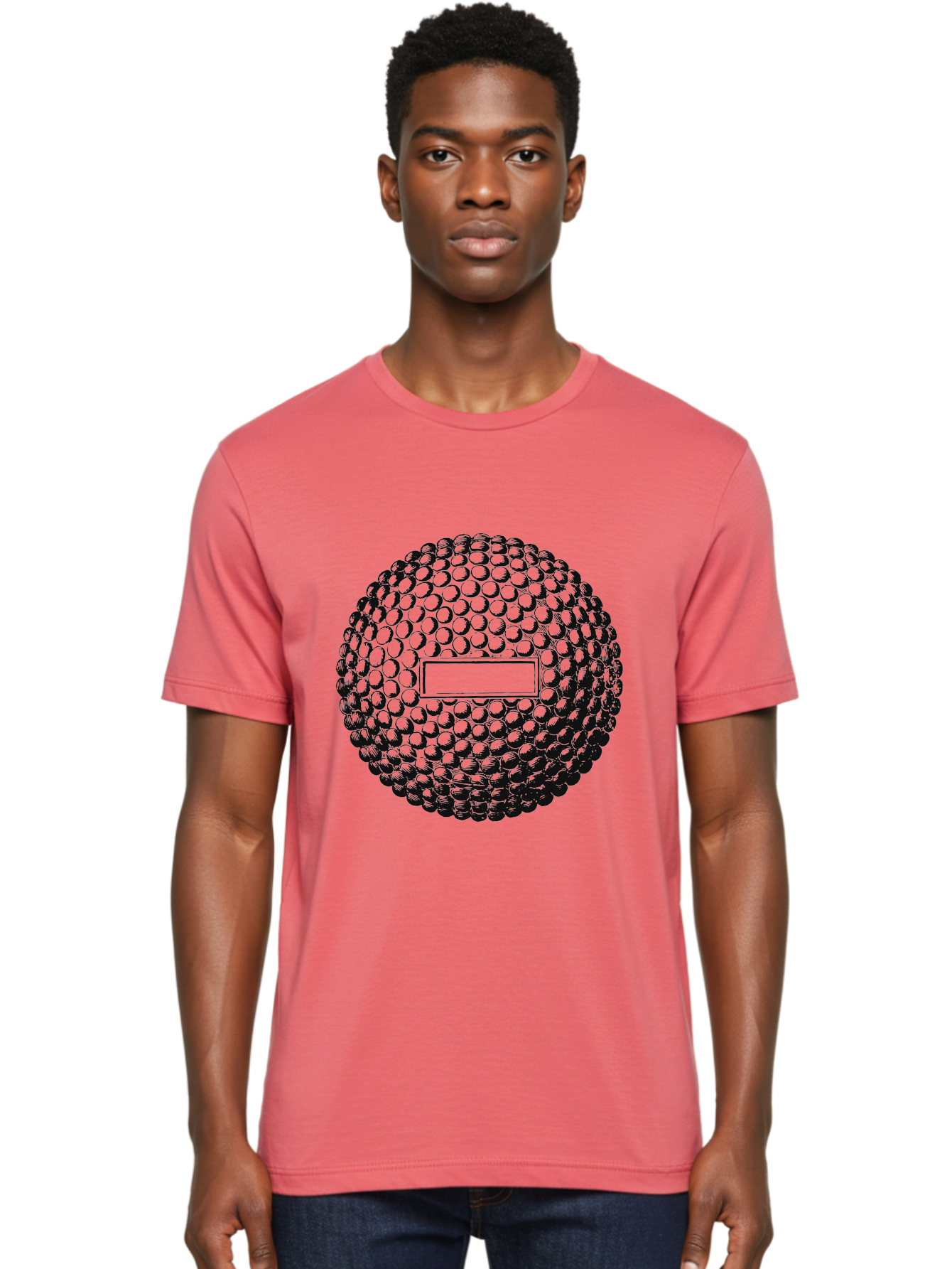Clubshot Men'S Graphic Tee, 100% Cotton, Comfortable Casual Summer Wear, Machine Washable, Golf Ball, Textured Surface, Dimpled Pattern, Blank Label, Rectangular Shape, 3D Illustration, Graphic Design Element, Sports Imagery, Placeholder Text Aae196
