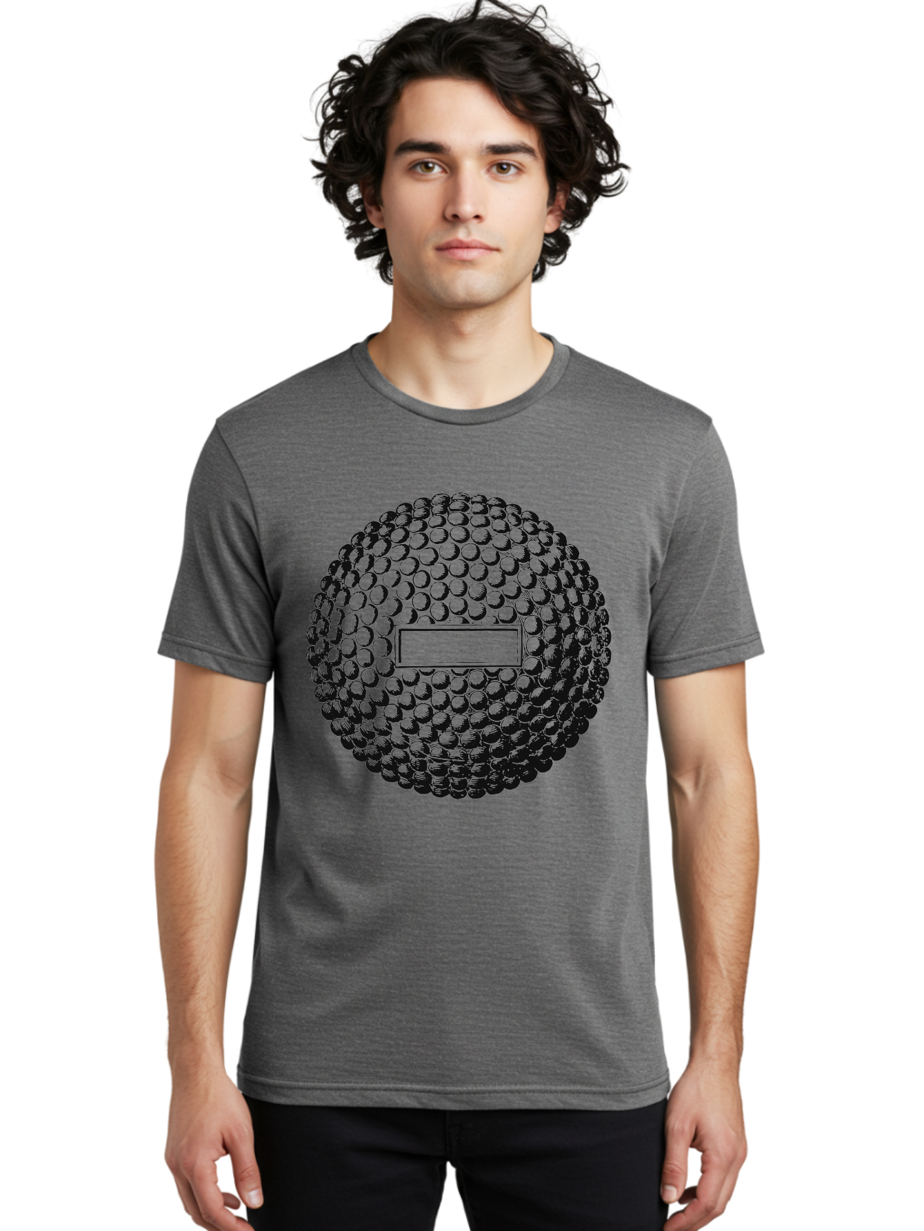 Clubshot Men'S Graphic Tee, 100% Cotton, Comfortable Casual Summer Wear, Machine Washable, Golf Ball, Textured Surface, Dimpled Pattern, Blank Label, Rectangular Shape, 3D Illustration, Graphic Design Element, Sports Imagery, Placeholder Text Aae196
