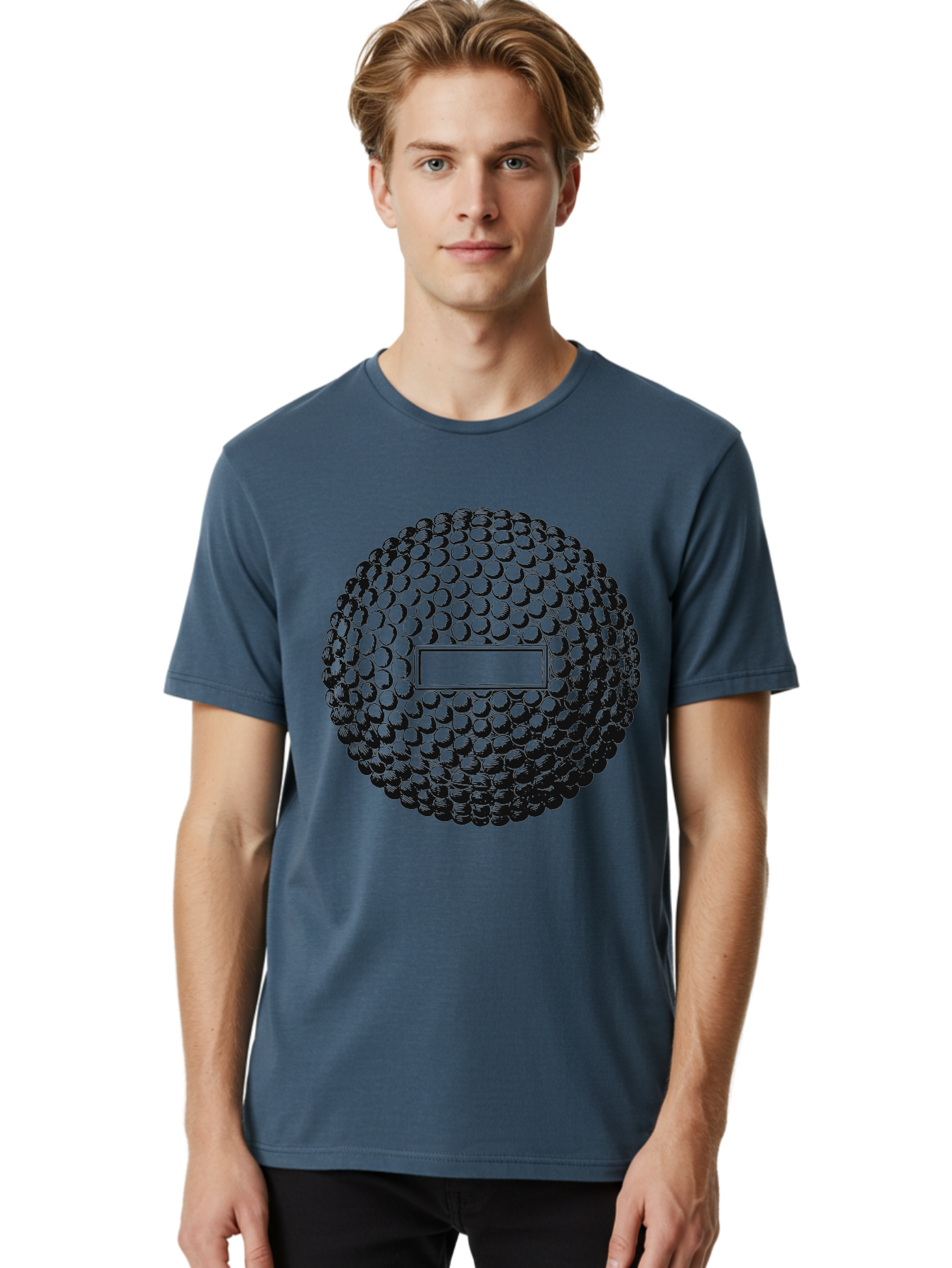 Clubshot Men'S Graphic Tee, 100% Cotton, Comfortable Casual Summer Wear, Machine Washable, Golf Ball, Textured Surface, Dimpled Pattern, Blank Label, Rectangular Shape, 3D Illustration, Graphic Design Element, Sports Imagery, Placeholder Text Aae196
