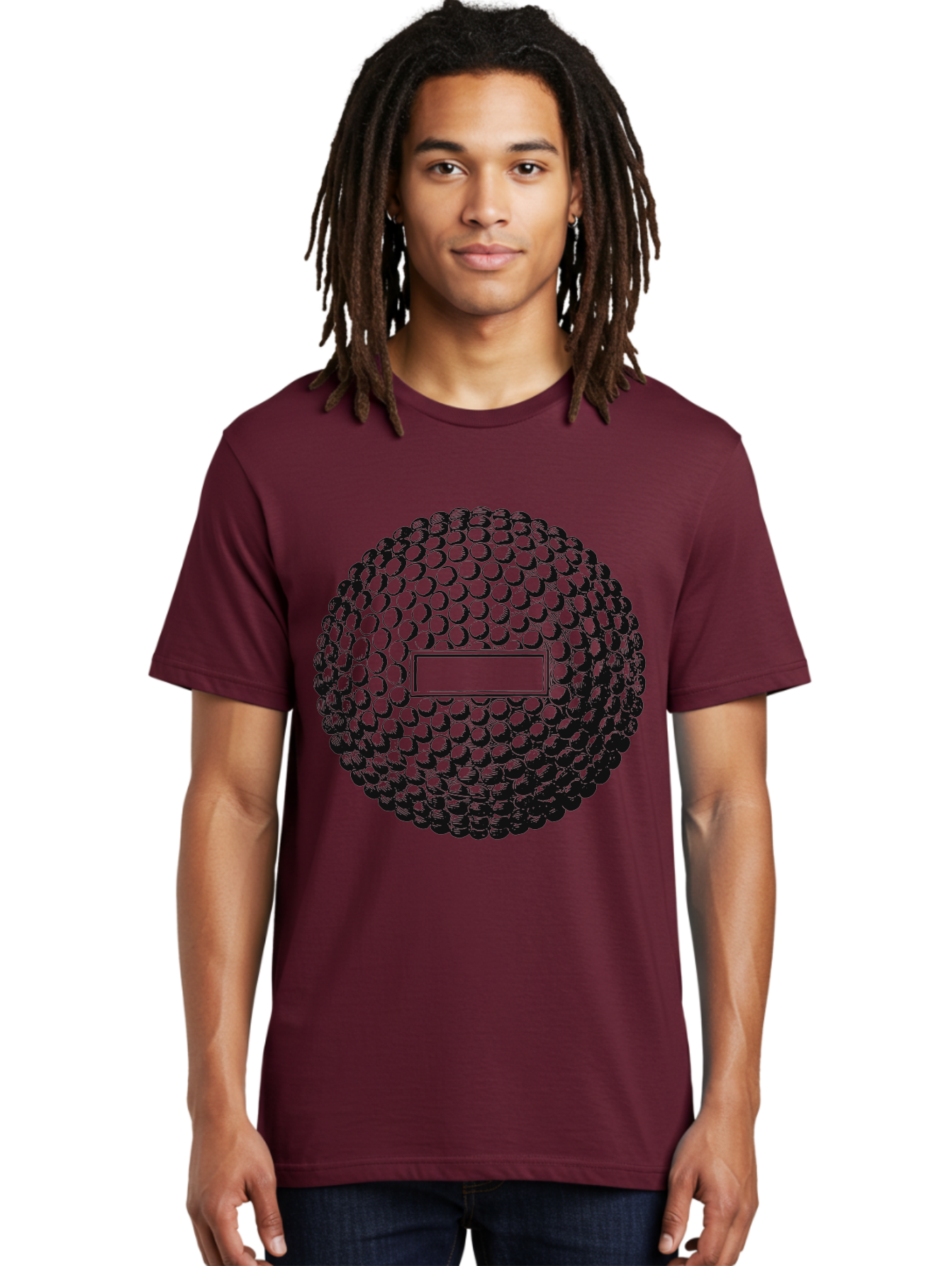 Clubshot Men'S Graphic Tee, 100% Cotton, Comfortable Casual Summer Wear, Machine Washable, Golf Ball, Textured Surface, Dimpled Pattern, Blank Label, Rectangular Shape, 3D Illustration, Graphic Design Element, Sports Imagery, Placeholder Text Aae196