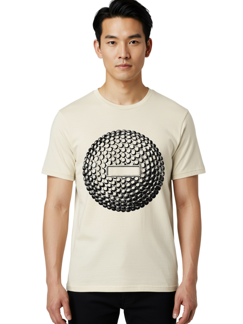 Clubshot Men'S Graphic Tee, 100% Cotton, Comfortable Casual Summer Wear, Machine Washable, Golf Ball, Textured Surface, Dimpled Pattern, Blank Label, Rectangular Shape, 3D Illustration, Graphic Design Element, Sports Imagery, Placeholder Text Aae196