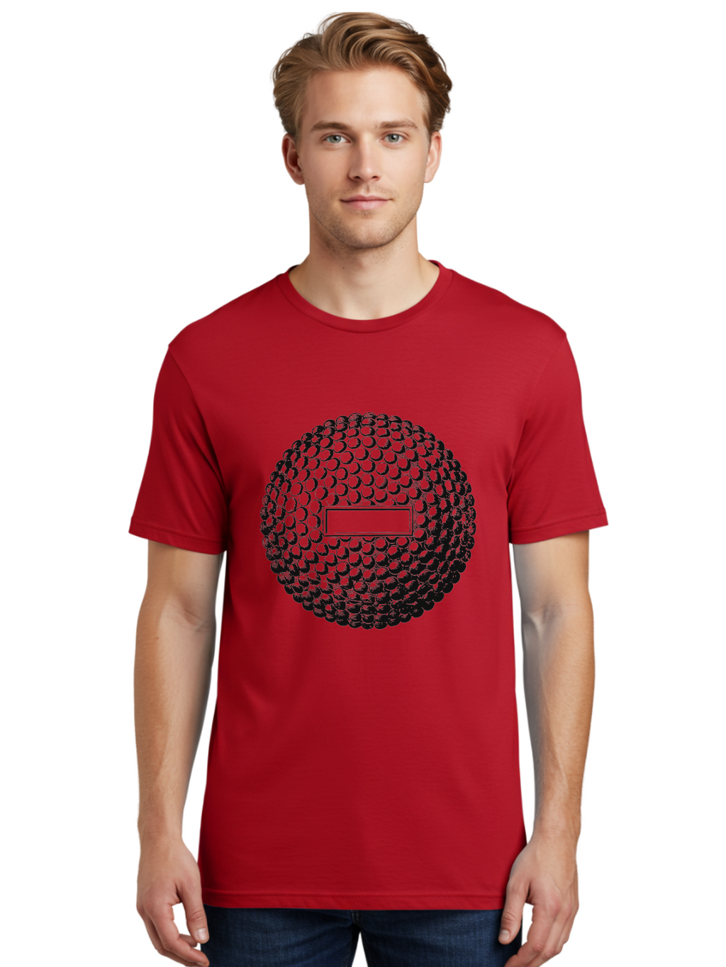 Clubshot Men'S Graphic Tee, 100% Cotton, Comfortable Casual Summer Wear, Machine Washable, Golf Ball, Textured Surface, Dimpled Pattern, Blank Label, Rectangular Shape, 3D Illustration, Graphic Design Element, Sports Imagery, Placeholder Text Aae196