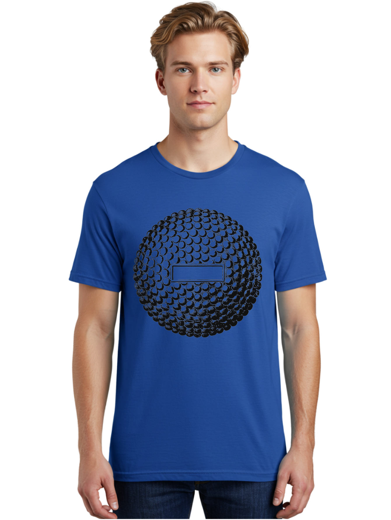 Clubshot Men'S Graphic Tee, 100% Cotton, Comfortable Casual Summer Wear, Machine Washable, Golf Ball, Textured Surface, Dimpled Pattern, Blank Label, Rectangular Shape, 3D Illustration, Graphic Design Element, Sports Imagery, Placeholder Text Aae196