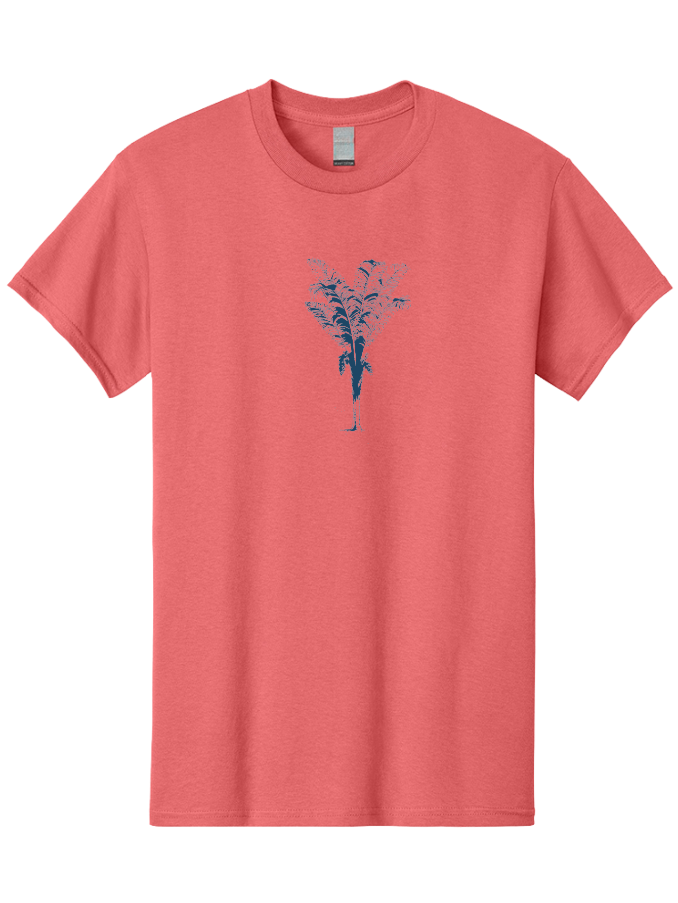 Coastal Palm Men'S Graphic Tee, 100% Cotton, Comfortable Casual Summer Wear, Machine Washable, Palm Tree Illustration, Tropical Plant, Exotic Foliage, Minimalist Design, Blue And Green Hues, Digital Artwork, Modern Graphics Aae197