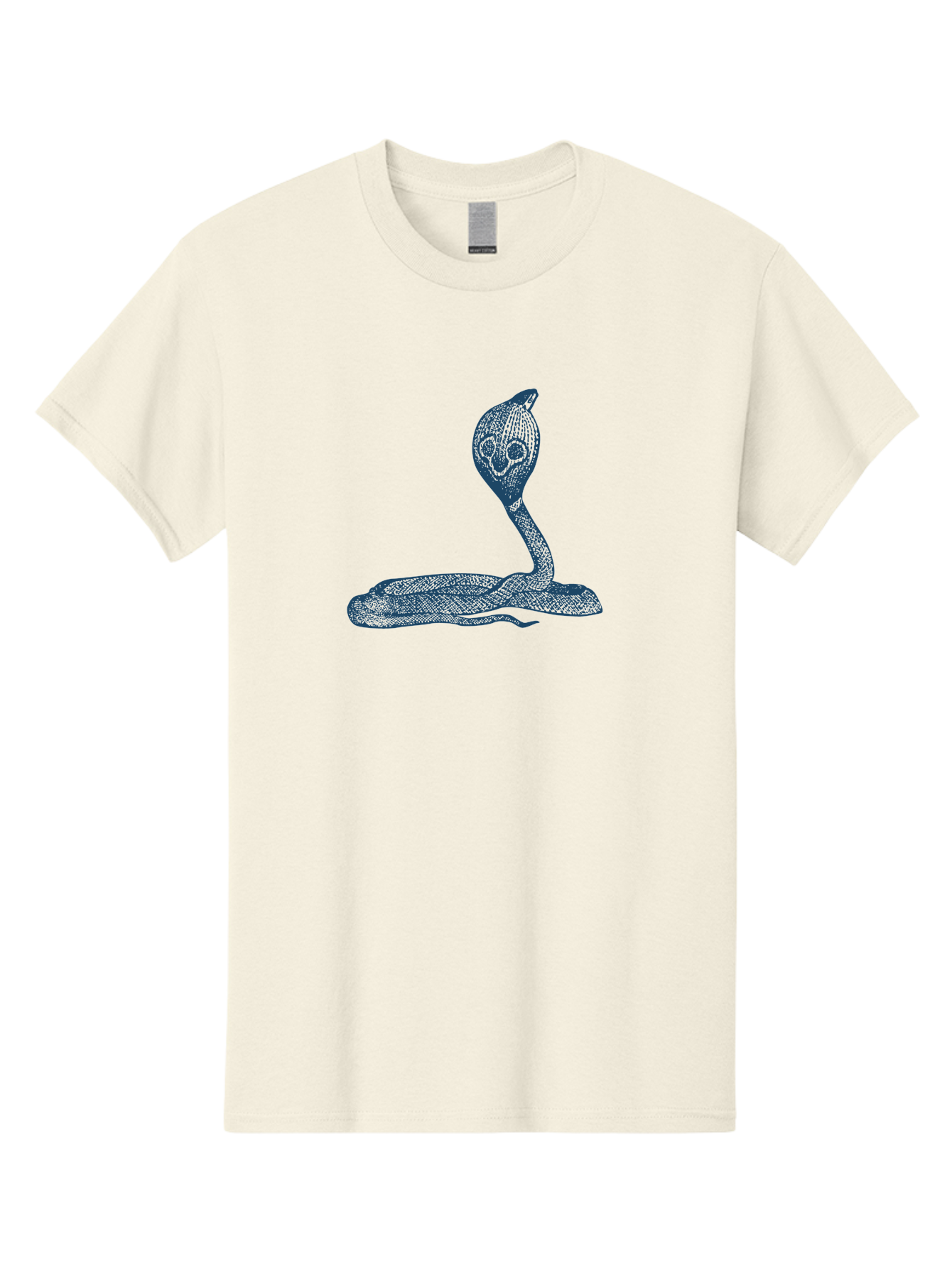 Cobra Ritual Men'S Graphic Tee, 100% Cotton, Comfortable Casual Summer Wear, Machine Washable, Snake With Skull Head, Cobra Art, Reptile Illustration, Coiled Serpent, Danger Sign, Pointy Fangs Aae198
