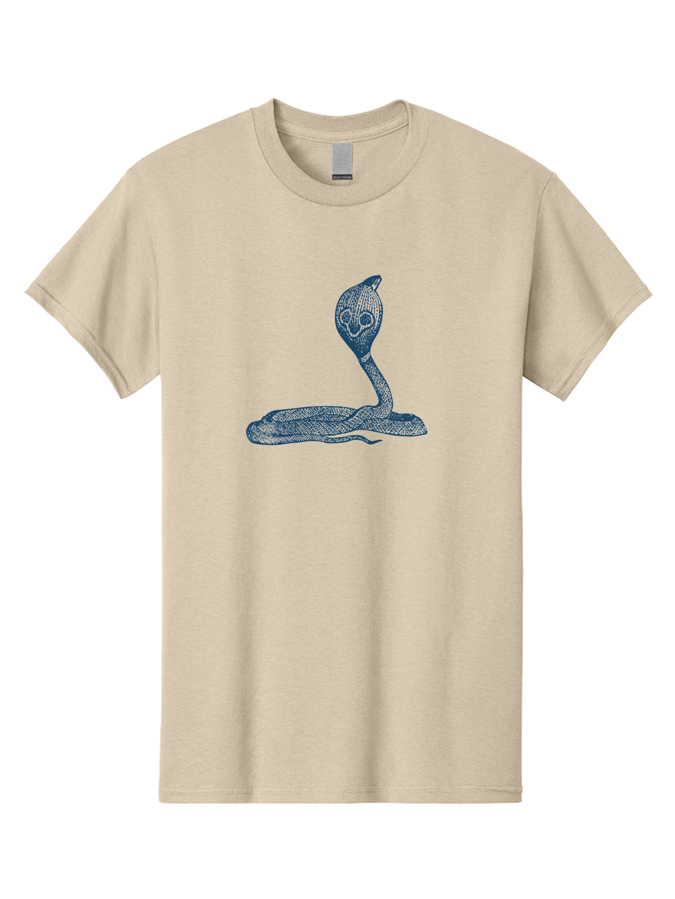 Cobra Ritual Men'S Graphic Tee, 100% Cotton, Comfortable Casual Summer Wear, Machine Washable, Snake With Skull Head, Cobra Art, Reptile Illustration, Coiled Serpent, Danger Sign, Pointy Fangs Aae198