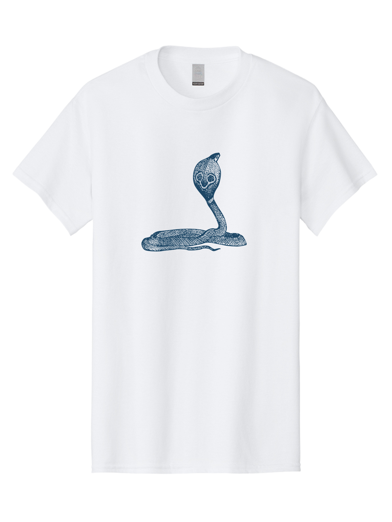 Cobra Ritual Men'S Graphic Tee, 100% Cotton, Comfortable Casual Summer Wear, Machine Washable, Snake With Skull Head, Cobra Art, Reptile Illustration, Coiled Serpent, Danger Sign, Pointy Fangs Aae198