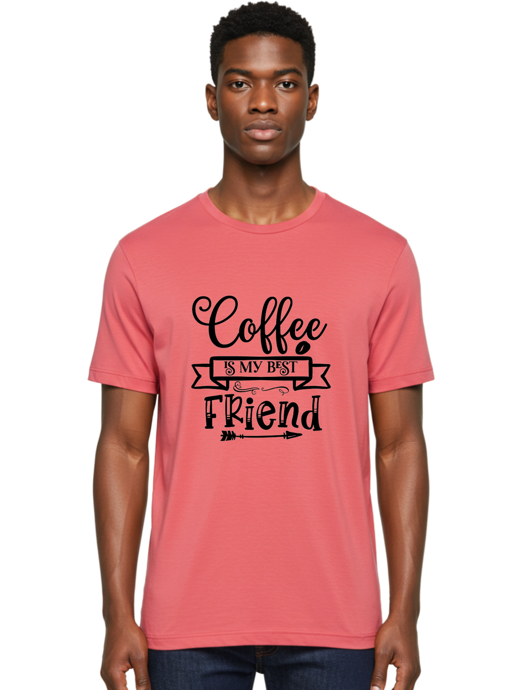 Coffee Is My Best Friend Men'S Graphic Tee, 100% Cotton, Comfortable Casual Summer Wear, Machine Washable, Coffee Lover, Coffee Obsession, Best Friend Coffee, Coffee Quote, Coffee Love, Coffee Addiction, Coffee Humor Aae200