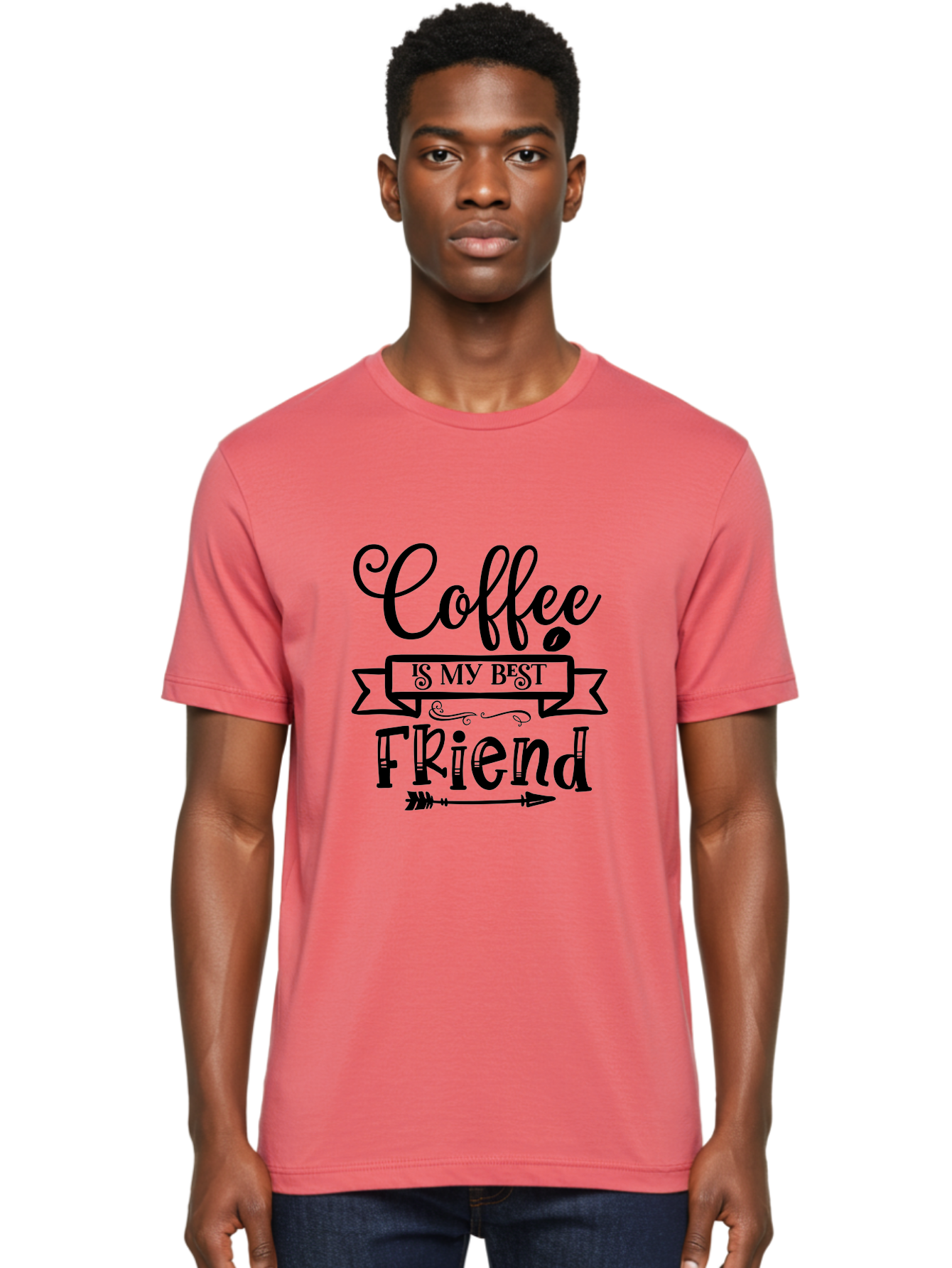 Coffee Is My Best Friend Men'S Graphic Tee, 100% Cotton, Comfortable Casual Summer Wear, Machine Washable, Coffee Lover, Coffee Obsession, Best Friend Coffee, Coffee Quote, Coffee Love, Coffee Addiction, Coffee Humor Aae200