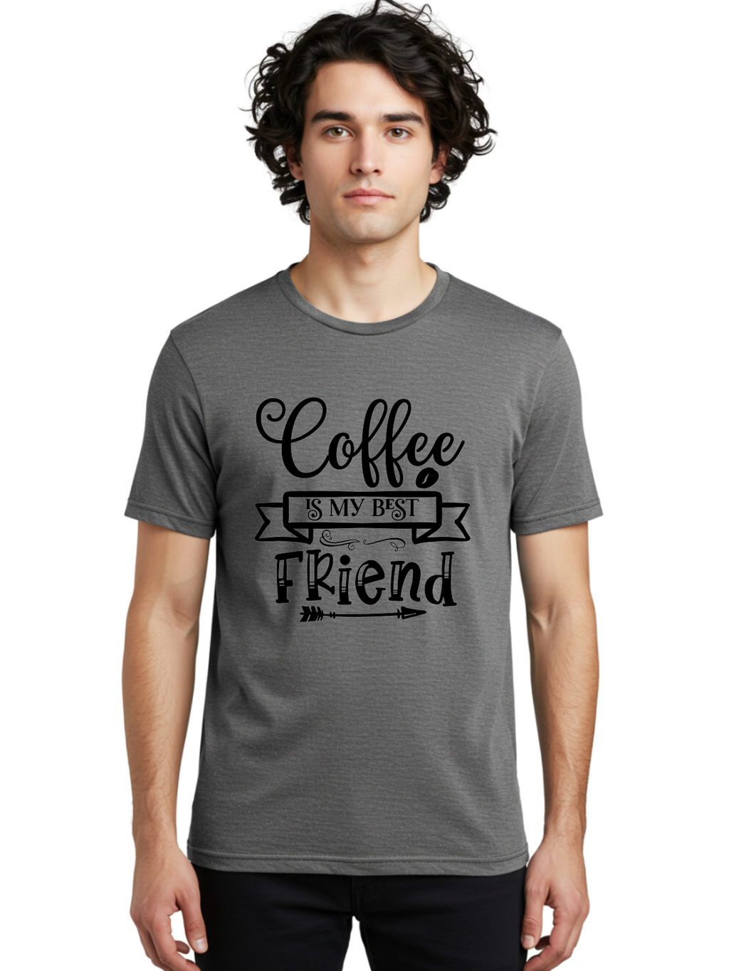 Coffee Is My Best Friend Men'S Graphic Tee, 100% Cotton, Comfortable Casual Summer Wear, Machine Washable, Coffee Lover, Coffee Obsession, Best Friend Coffee, Coffee Quote, Coffee Love, Coffee Addiction, Coffee Humor Aae200