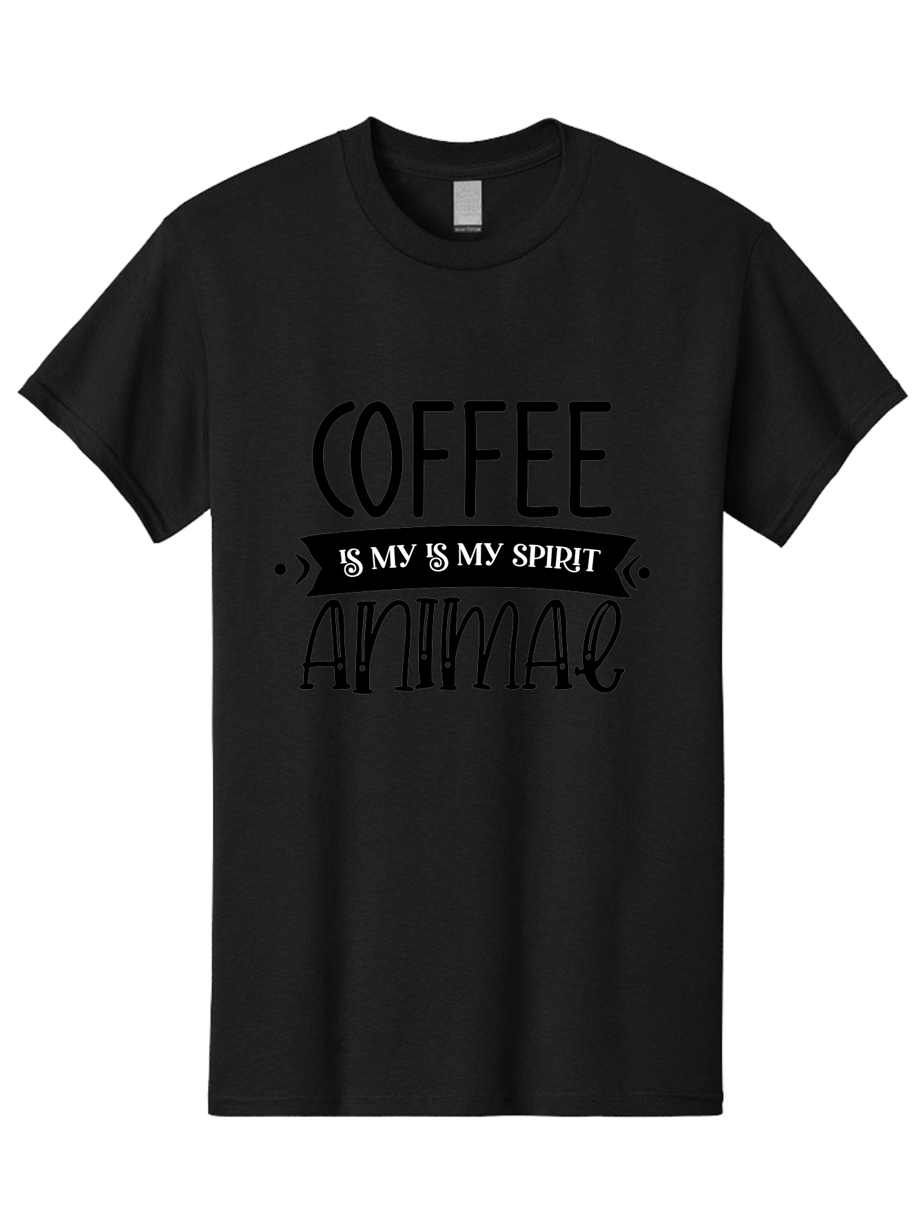 Coffee Is My Is My Spirit Animal Men'S Graphic Tee, 100% Cotton, Comfortable Casual Summer Wear, Machine Washable, Coffee Lover, Coffee Obsession, Spirit Animal, Quirky Humor, Typography Design, Coffee Culture, Funny Quote, Coffee Addiction, Aae201