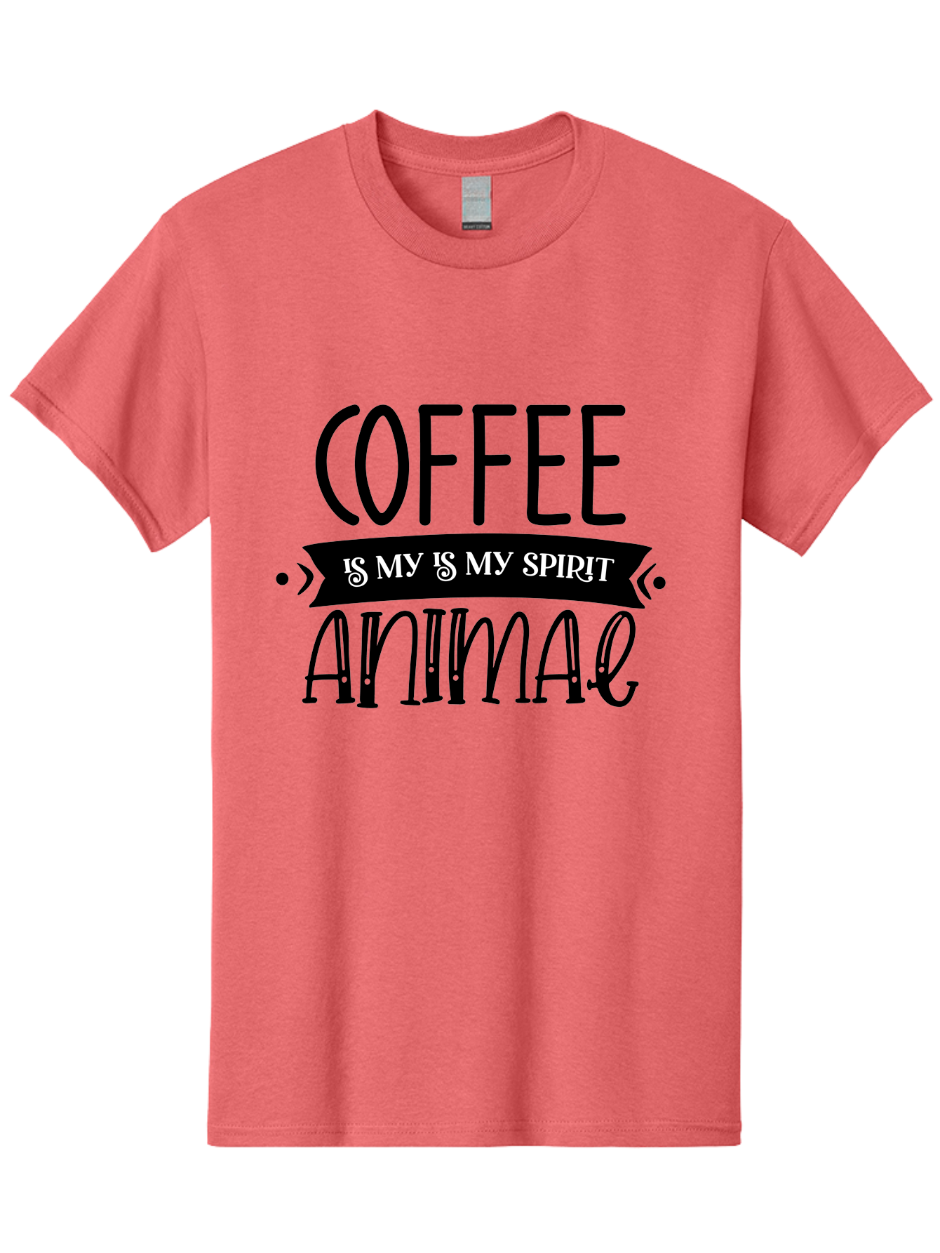 Coffee Is My Is My Spirit Animal Men'S Graphic Tee, 100% Cotton, Comfortable Casual Summer Wear, Machine Washable, Coffee Lover, Coffee Obsession, Spirit Animal, Quirky Humor, Typography Design, Coffee Culture, Funny Quote, Coffee Addiction, Aae201