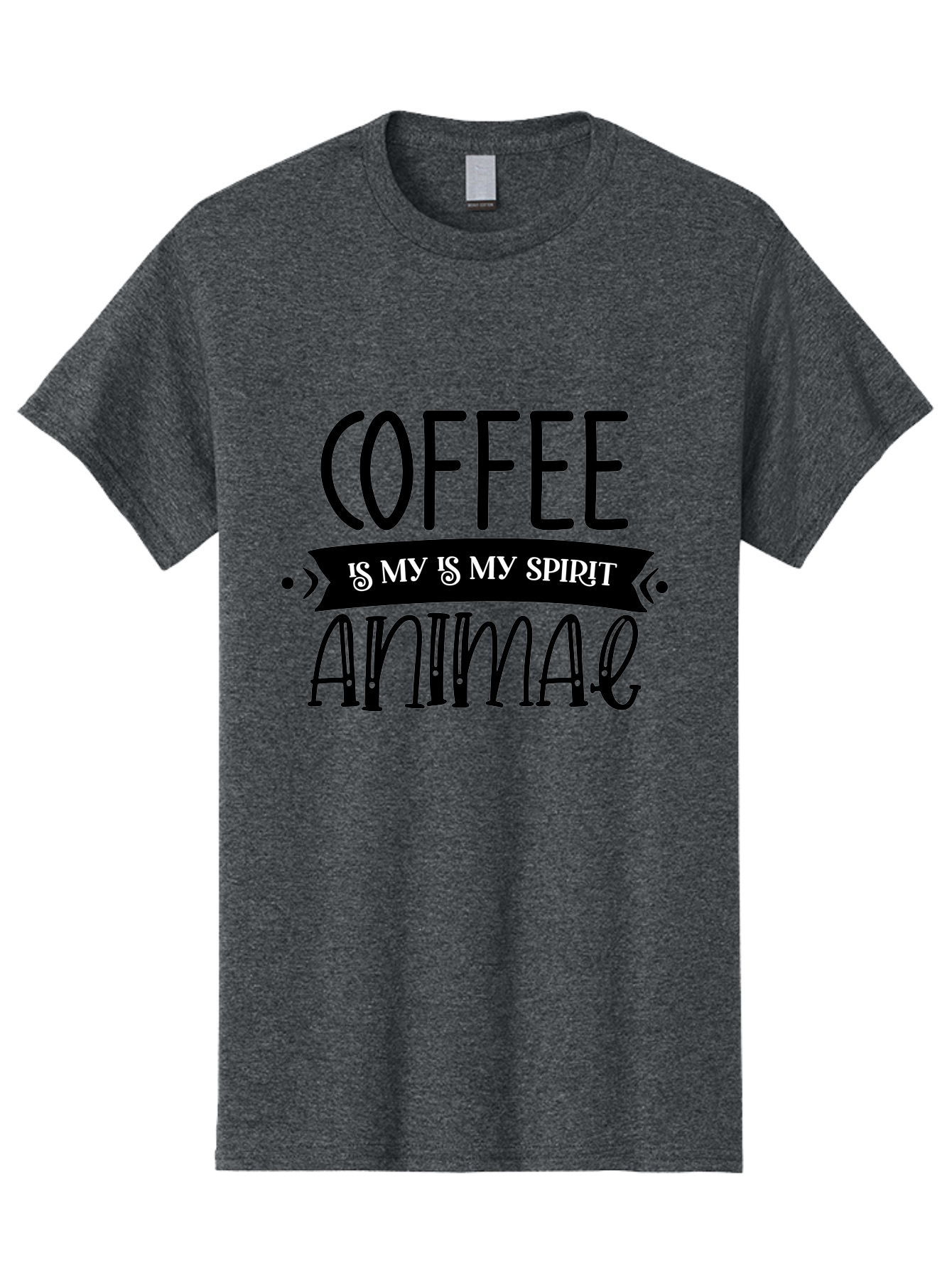 Coffee Is My Is My Spirit Animal Men'S Graphic Tee, 100% Cotton, Comfortable Casual Summer Wear, Machine Washable, Coffee Lover, Coffee Obsession, Spirit Animal, Quirky Humor, Typography Design, Coffee Culture, Funny Quote, Coffee Addiction, Aae201
