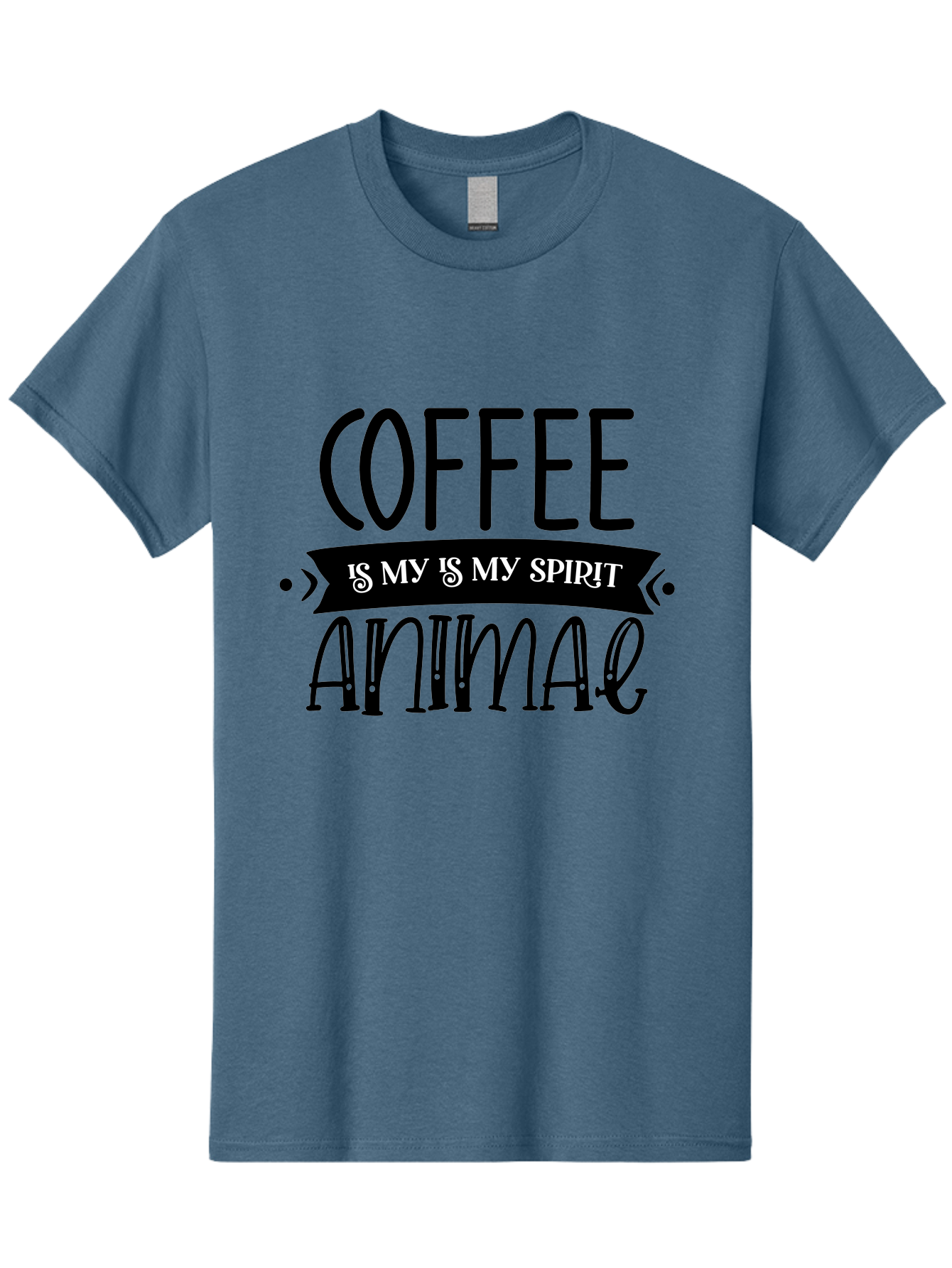 Coffee Is My Is My Spirit Animal Men'S Graphic Tee, 100% Cotton, Comfortable Casual Summer Wear, Machine Washable, Coffee Lover, Coffee Obsession, Spirit Animal, Quirky Humor, Typography Design, Coffee Culture, Funny Quote, Coffee Addiction, Aae201