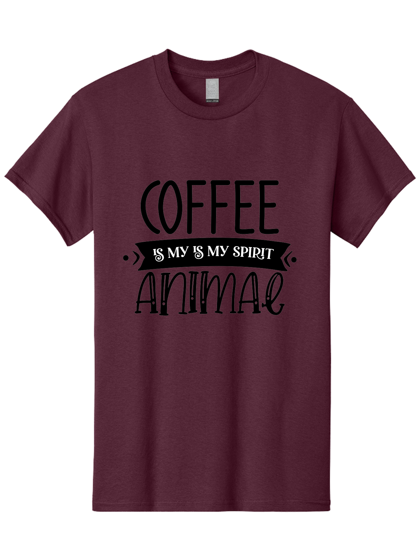Coffee Is My Is My Spirit Animal Men'S Graphic Tee, 100% Cotton, Comfortable Casual Summer Wear, Machine Washable, Coffee Lover, Coffee Obsession, Spirit Animal, Quirky Humor, Typography Design, Coffee Culture, Funny Quote, Coffee Addiction, Aae201
