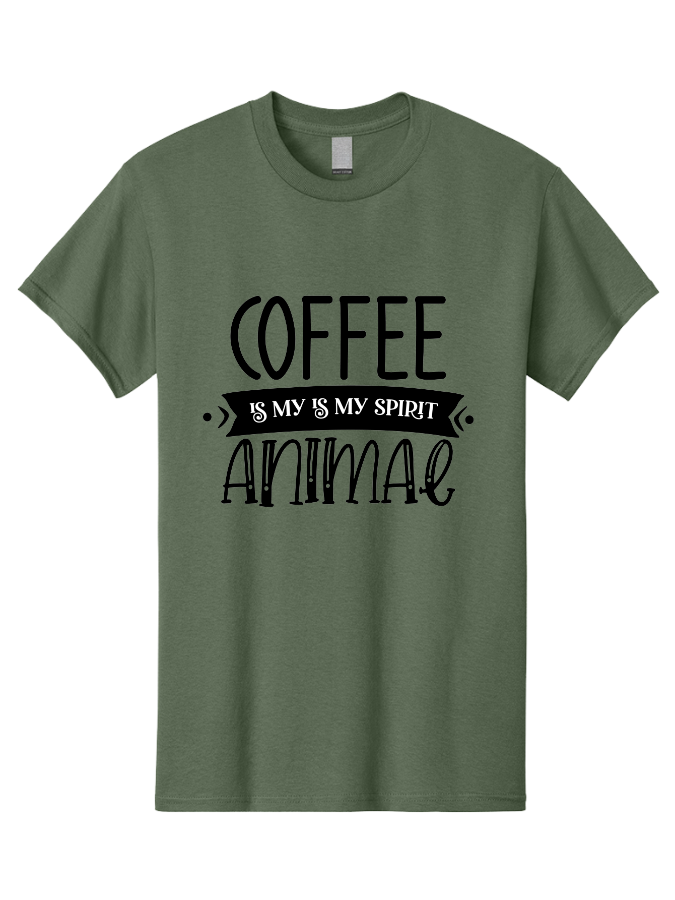 Coffee Is My Is My Spirit Animal Men'S Graphic Tee, 100% Cotton, Comfortable Casual Summer Wear, Machine Washable, Coffee Lover, Coffee Obsession, Spirit Animal, Quirky Humor, Typography Design, Coffee Culture, Funny Quote, Coffee Addiction, Aae201