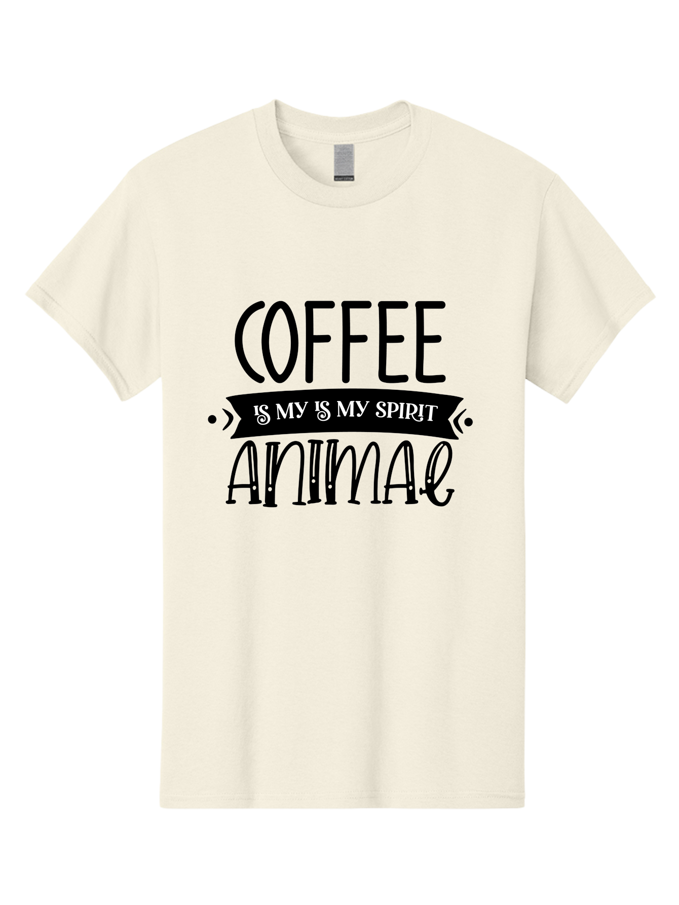Coffee Is My Is My Spirit Animal Men'S Graphic Tee, 100% Cotton, Comfortable Casual Summer Wear, Machine Washable, Coffee Lover, Coffee Obsession, Spirit Animal, Quirky Humor, Typography Design, Coffee Culture, Funny Quote, Coffee Addiction, Aae201