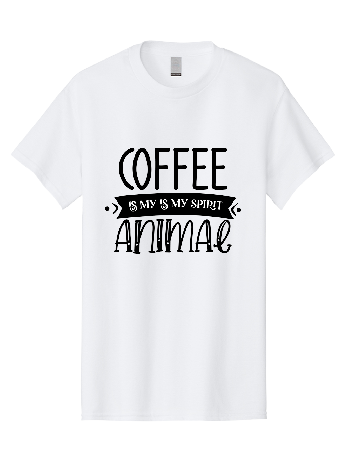 Coffee Is My Is My Spirit Animal Men'S Graphic Tee, 100% Cotton, Comfortable Casual Summer Wear, Machine Washable, Coffee Lover, Coffee Obsession, Spirit Animal, Quirky Humor, Typography Design, Coffee Culture, Funny Quote, Coffee Addiction, Aae201