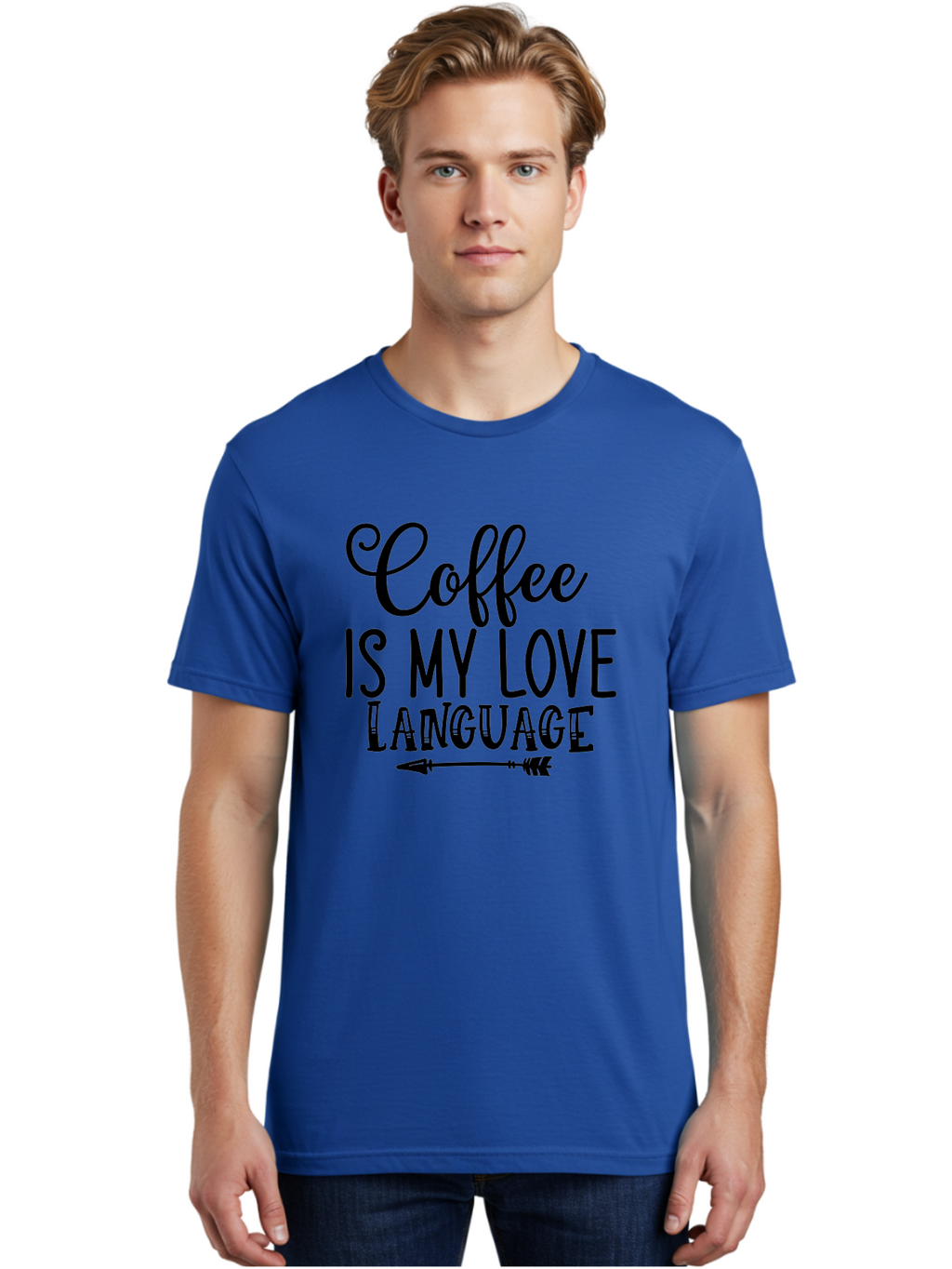 Coffee Is My Love Language Men'S Graphic Tee, 100% Cotton, Comfortable Casual Summer Wear, Machine Washable, Coffee Lover, Love Language, Coffee Quote, Coffee Humor, Coffee Obsession, Coffee Culture, Caffeine Addict, Coffee Passion Aae202