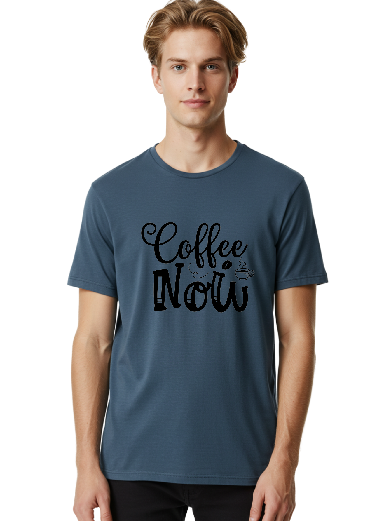 Coffee Now Men'S Graphic Tee, 100% Cotton, Comfortable Casual Summer Wear, Machine Washable, Coffee Shop Sign, Coffee Lover, Morning Pick-Me-Up, Caffeinated, Coffee Break, Coffee Culture Aae203