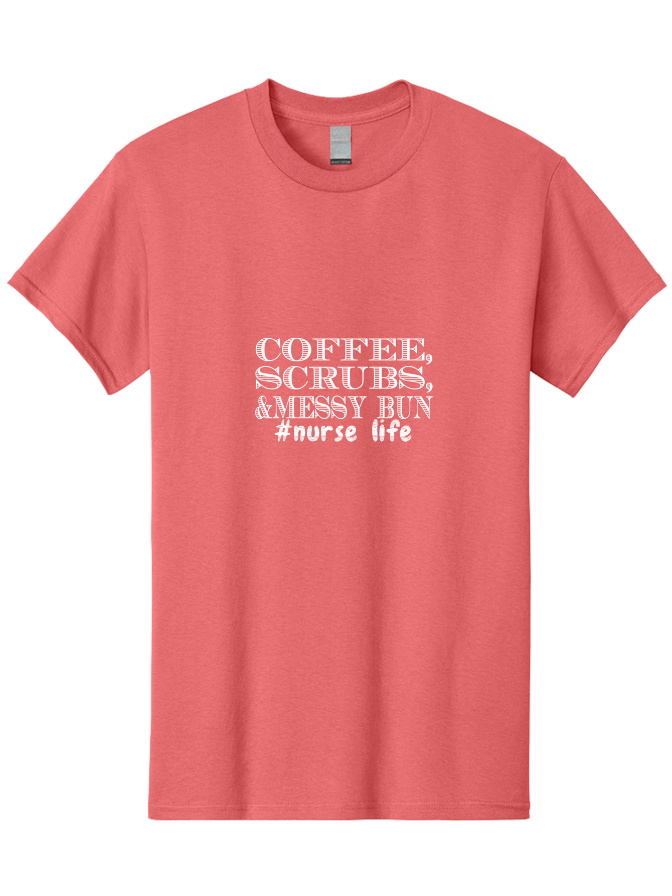 Coffee Scrubs &Messy Bun Men'S Graphic Tee, 100% Cotton, Comfortable Casual Summer Wear, Machine Washable, Nurse Life, Coffee Culture, Medical Profession, Healthcare Workers, Nursing Humor, Hospital Life, Medical Scrubs, Messy Bun Hairstyle Aae204