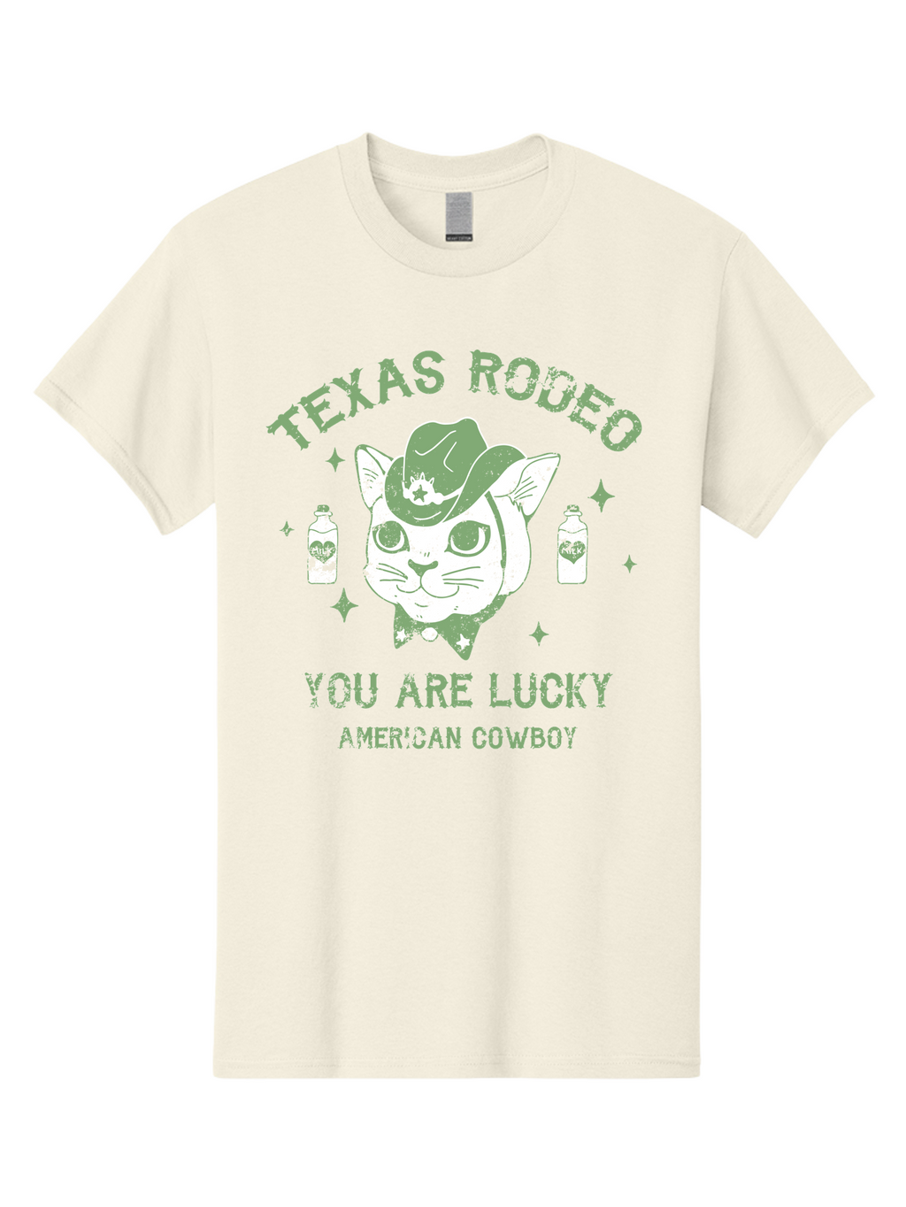 Cowboy Men'S Graphic Tee, 100% Cotton, Comfortable Casual Summer Wear, Machine Washable, Cowboy Cat, Western Wear, Texas Rodeo, Lucky Charm, American Cowboy, Feline Cowboy, Country Style, Cowboy Hat, Star Motif, Whiskey Bottles, Retro Vibe, Aae208