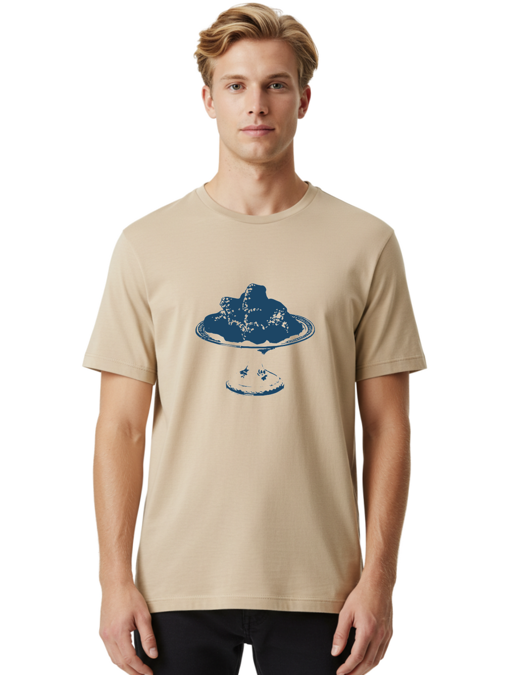 Crowned Cake Men'S Graphic Tee, 100% Cotton, Comfortable Casual Summer Wear, Machine Washable, Decadent Chocolate Cake, Dessert, Sweet Treat, Rich Flavor, Indulgent Pleasure, Chocolate Lover, Cake On Pedestal Aae217