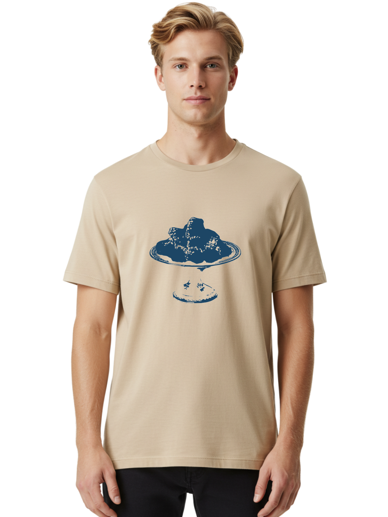 Crowned Cake Men'S Graphic Tee, 100% Cotton, Comfortable Casual Summer Wear, Machine Washable, Decadent Chocolate Cake, Dessert, Sweet Treat, Rich Flavor, Indulgent Pleasure, Chocolate Lover, Cake On Pedestal Aae217