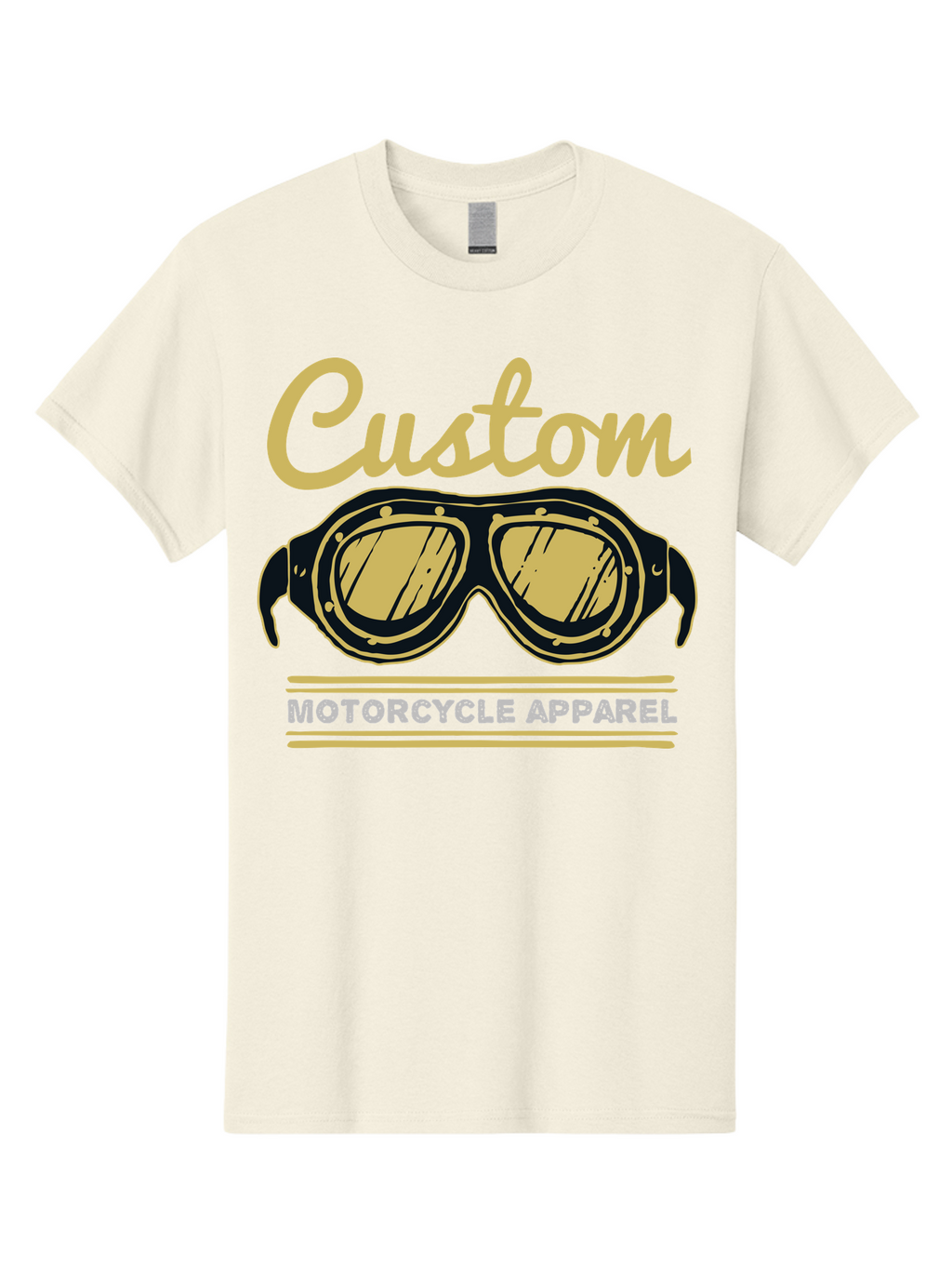 Custom Apparel Men'S Graphic Tee, 100% Cotton, Comfortable Casual Summer Wear, Machine Washable, Vintage Motorcycle Goggles, Custom Apparel, Biker Accessories, Retro Style, Motorcycle Culture, Custom Clothing Aae221